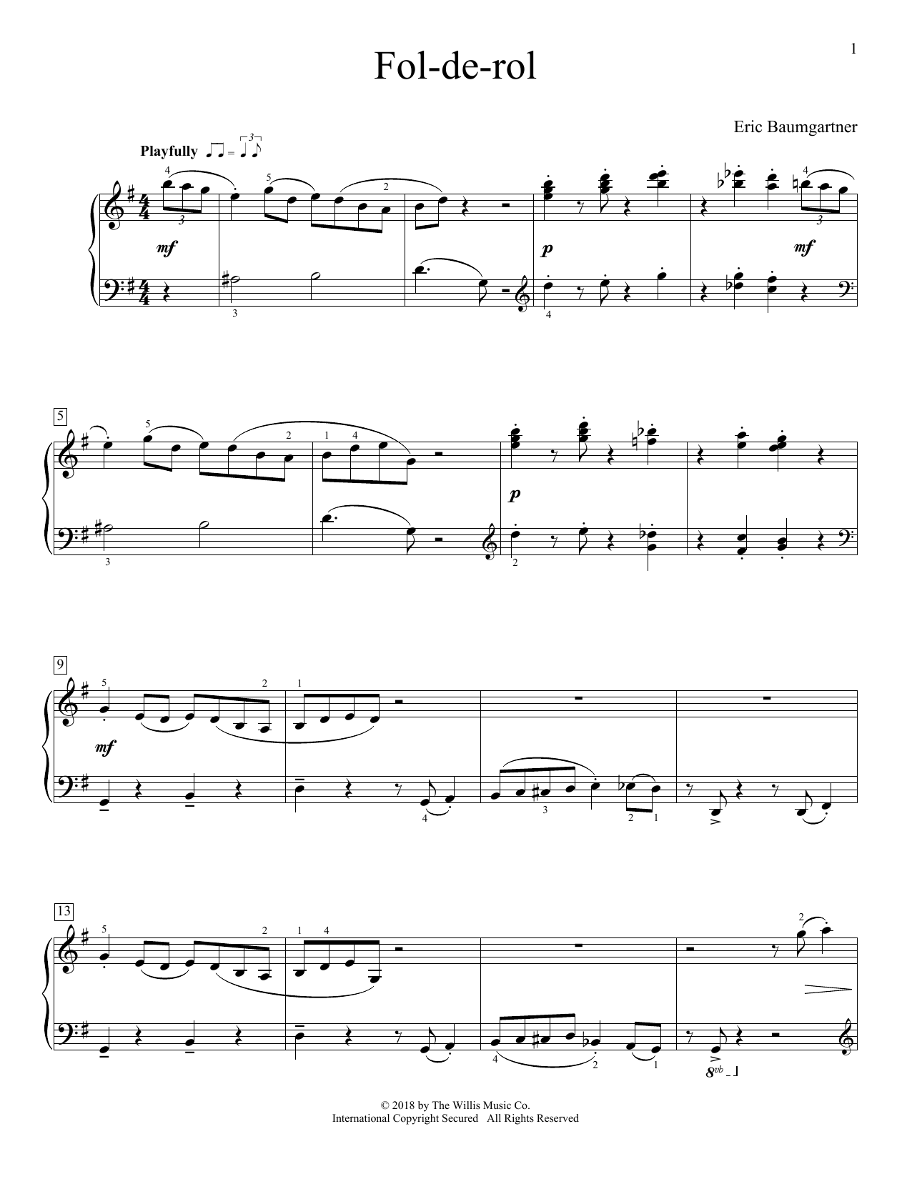 Fol-De-Rol (Educational Piano) von Eric Baumgartner