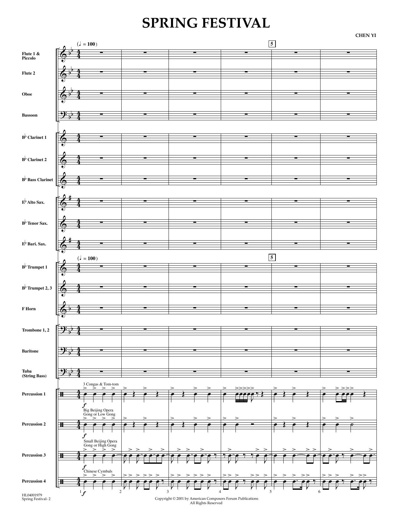 Spring Festival - Full Score (Concert Band) von Chen Yi