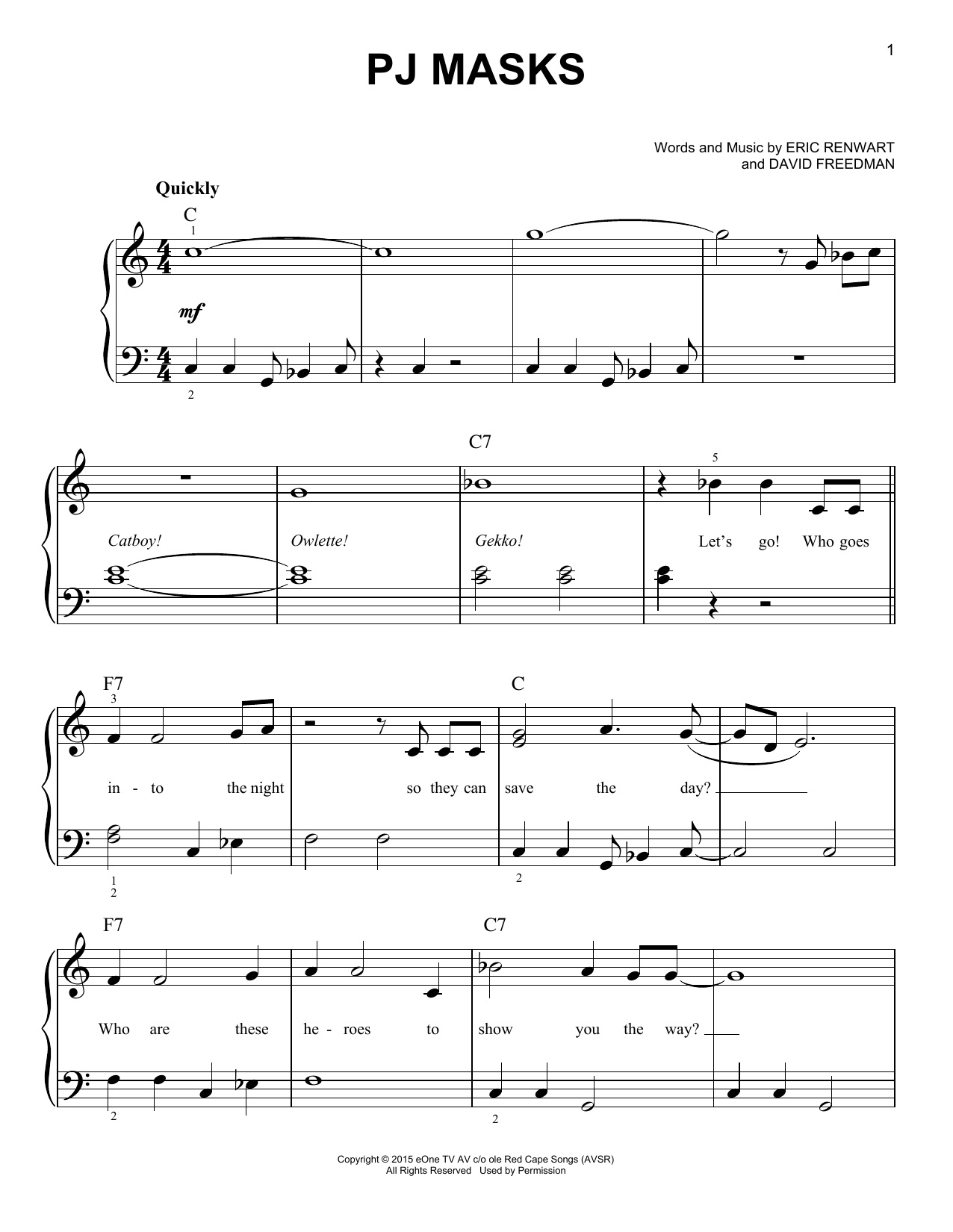 PJ Masks (Easy Piano) von Various