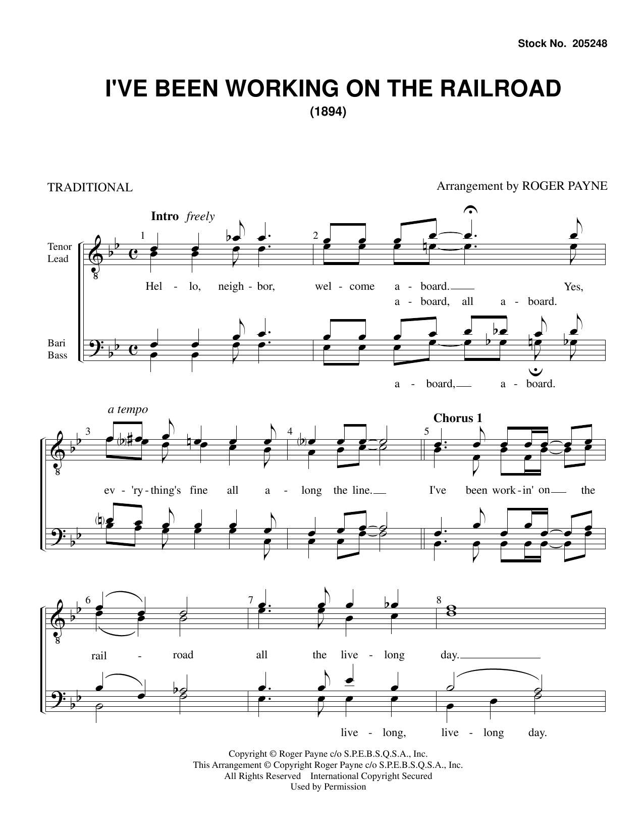 I've Been Working on the Railroad (arr. Roger Payne) (TTBB Choir) von American Folksong