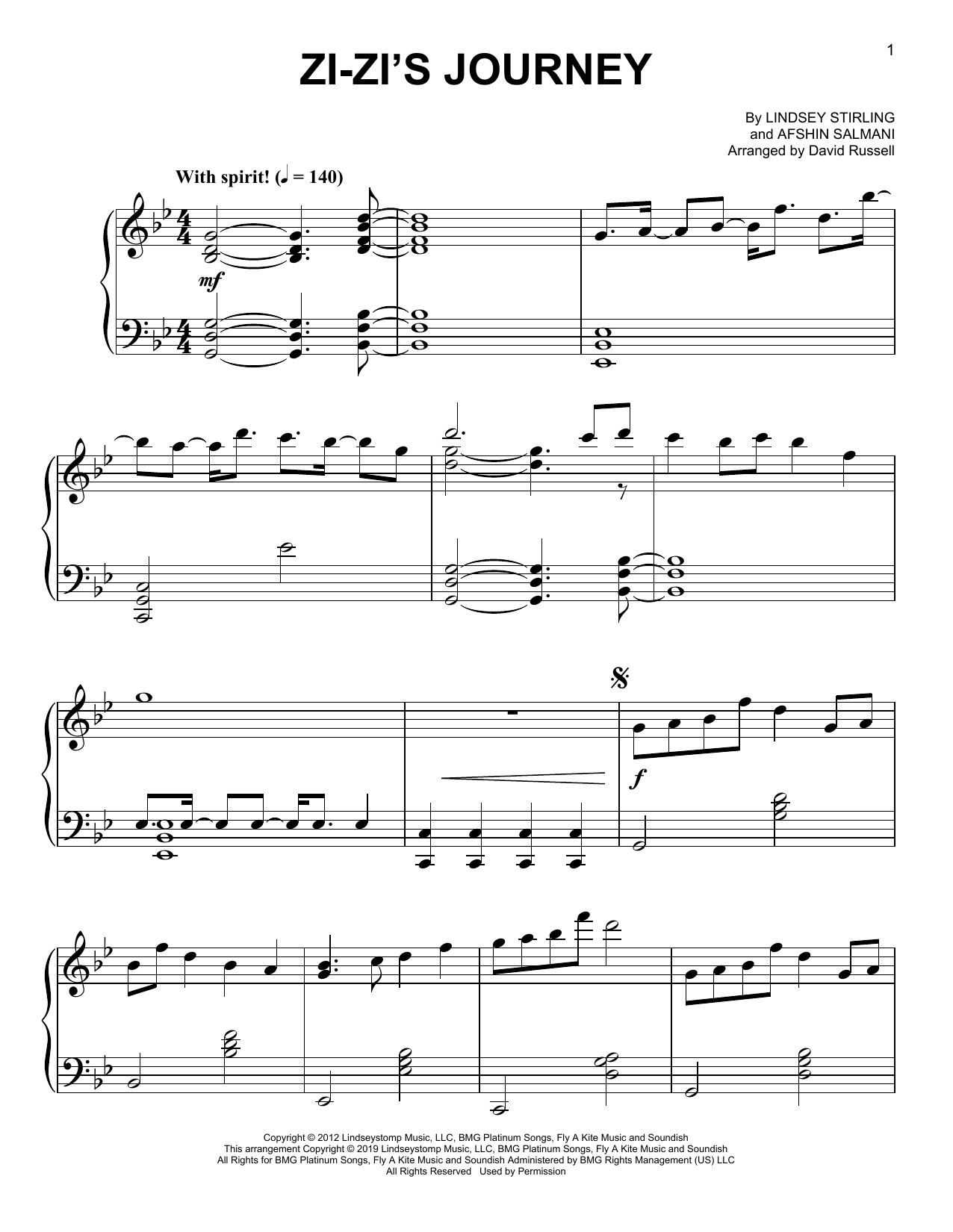 Zi-Zi's Journey (Easy Piano) von Lindsey Stirling