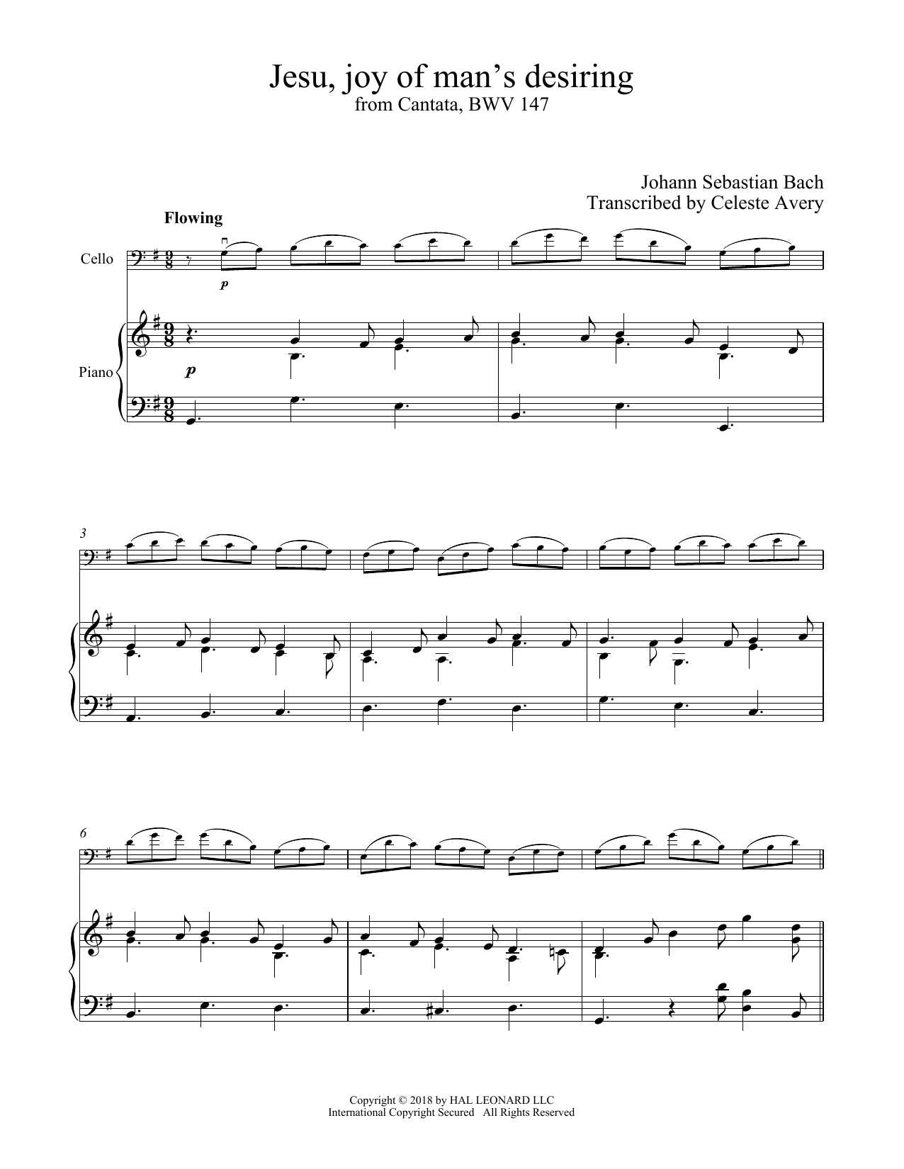 Jesu, Joy Of Man's Desiring (Cello and Piano) von Johann Sebastian Bach