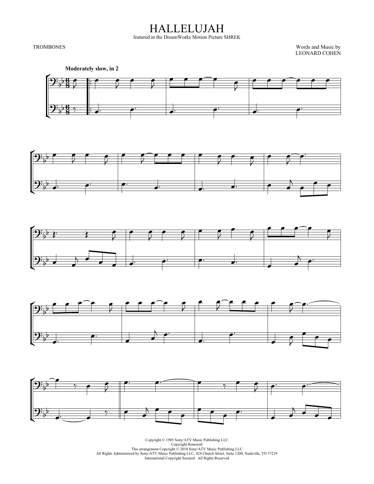 Hallelujah (Trombone Duet) von Leonard Cohen
