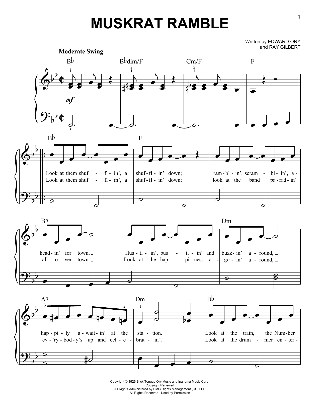 Muskrat Ramble (Easy Piano) von Edward Ory