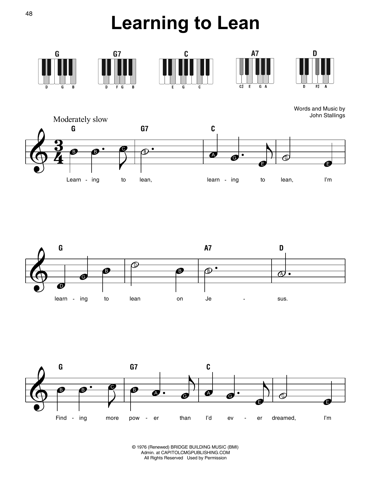 Learning To Lean (Super Easy Piano) von John Stallings