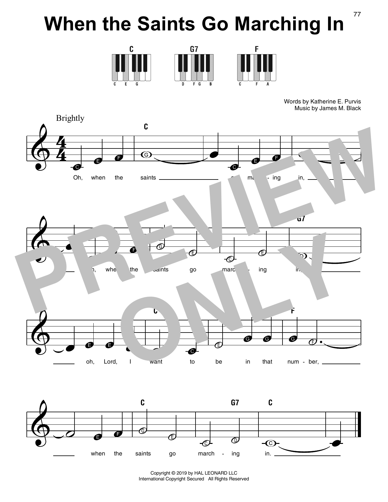 When The Saints Go Marching In (Super Easy Piano) von Katherine E. Purvis