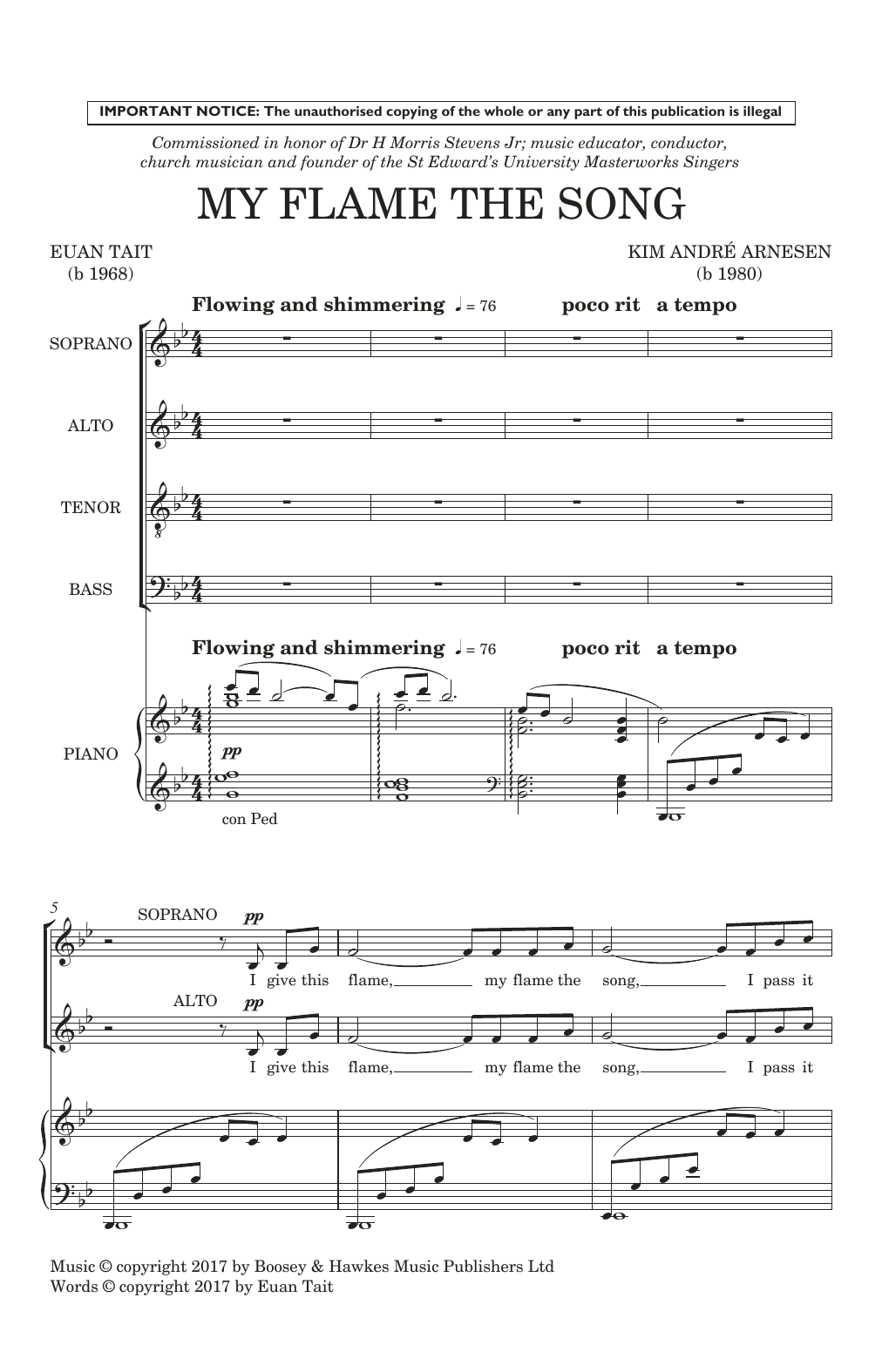 My Flame The Song (SATB Choir) von Kim Andre Arnesen