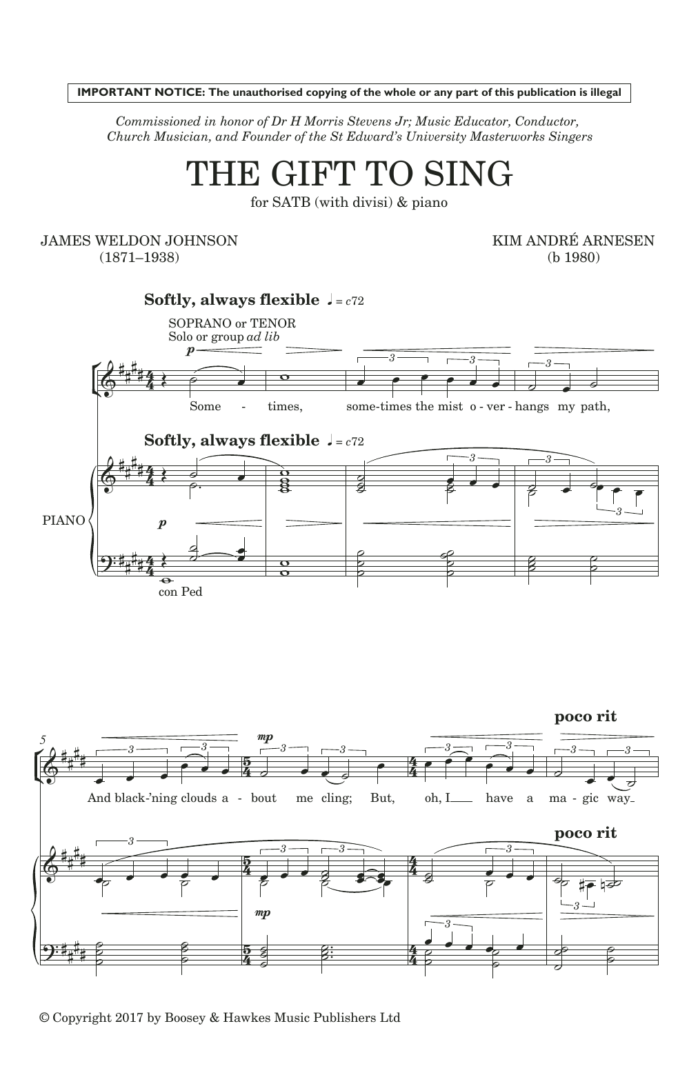 The Gift To Sing (SATB Choir) von Kim Andr Arnesen