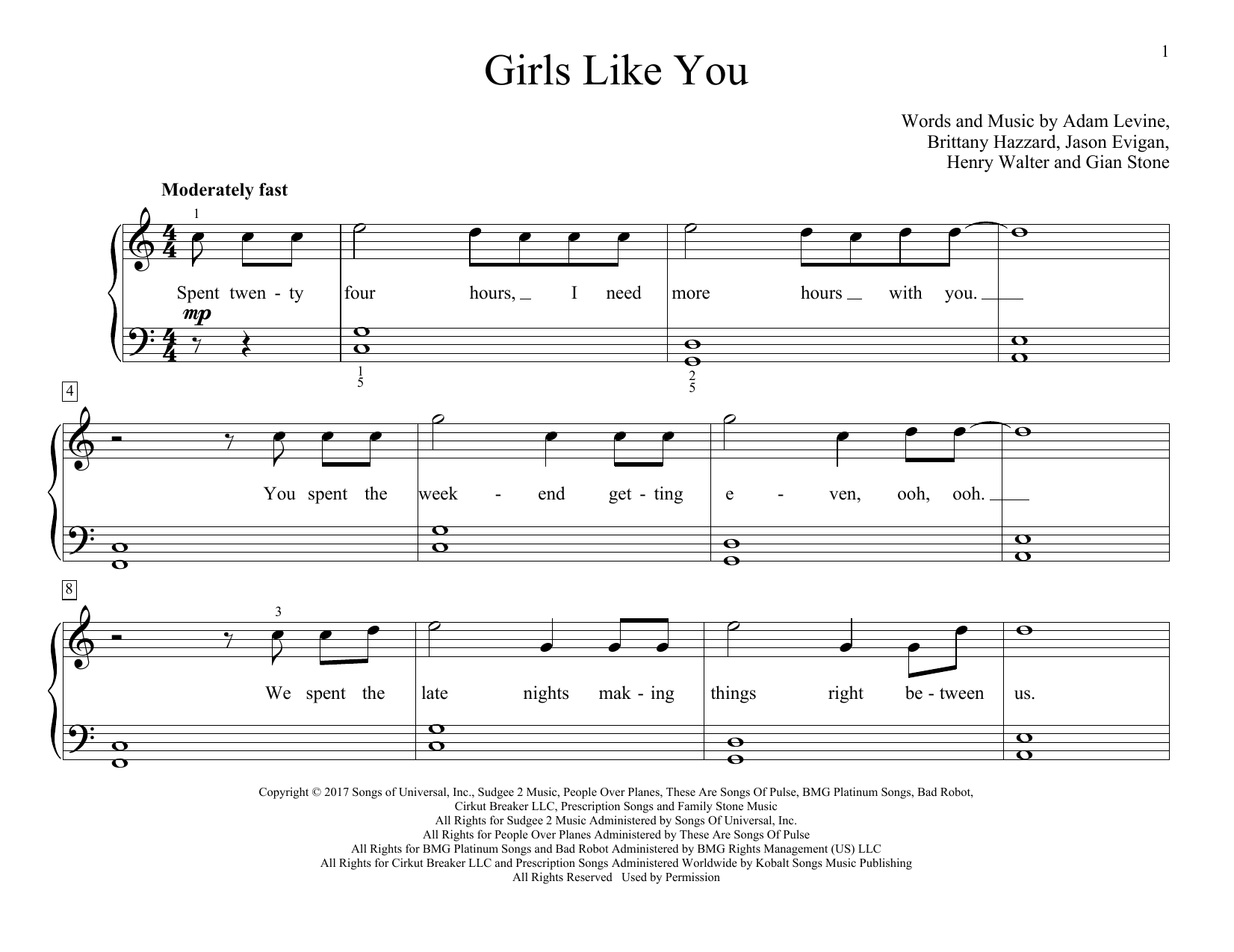 Girls Like You (Educational Piano) von Maroon 5