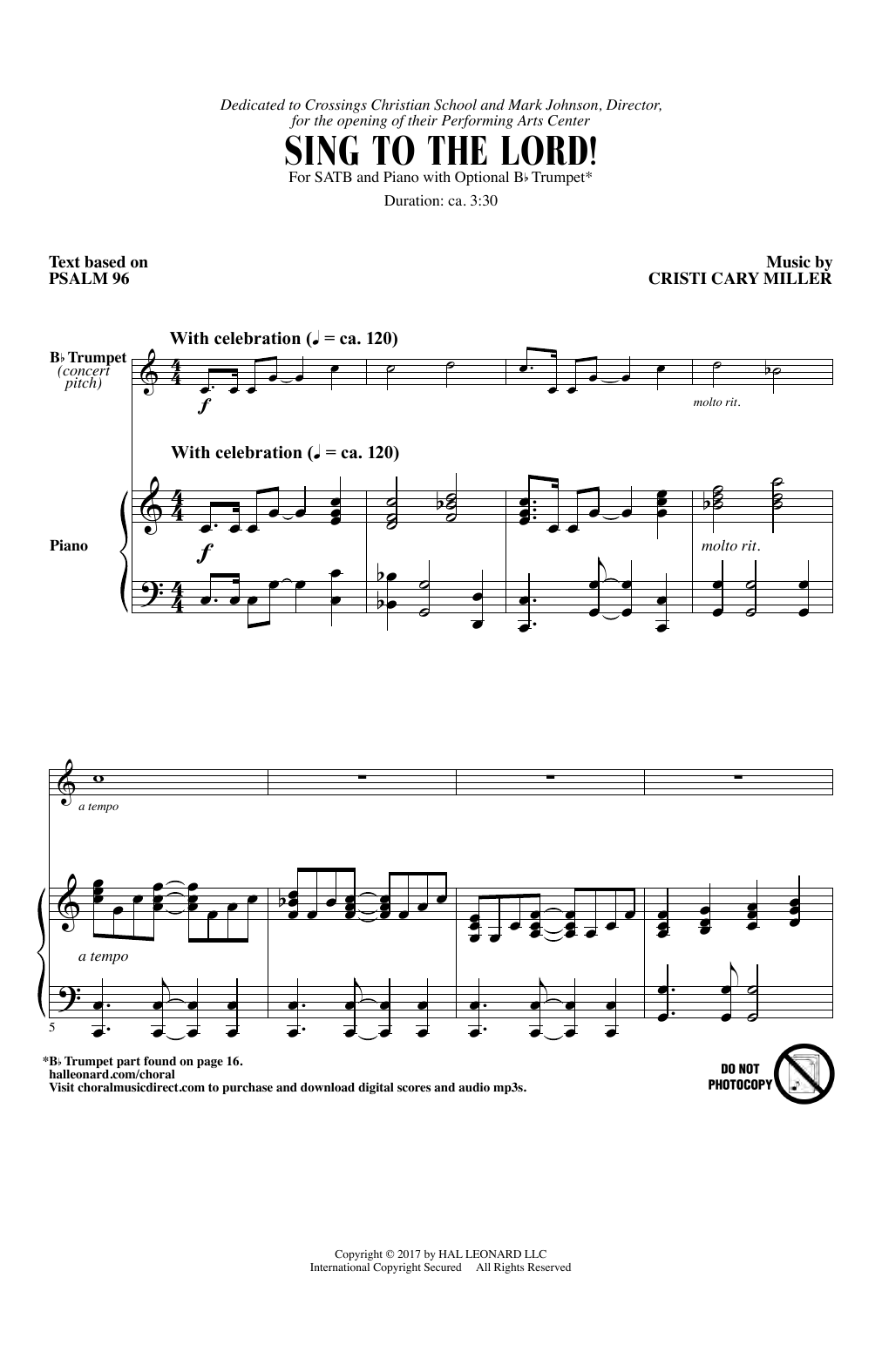 Sing To The Lord! (SATB Choir) von Cristi Cary Miller