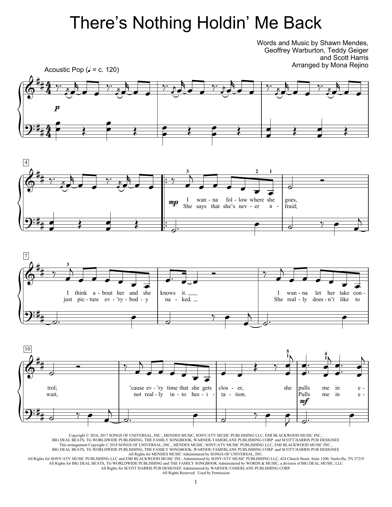 There's Nothing Holdin' Me Back (arr. Mona Rejino) (Educational Piano) von Shawn Mendes