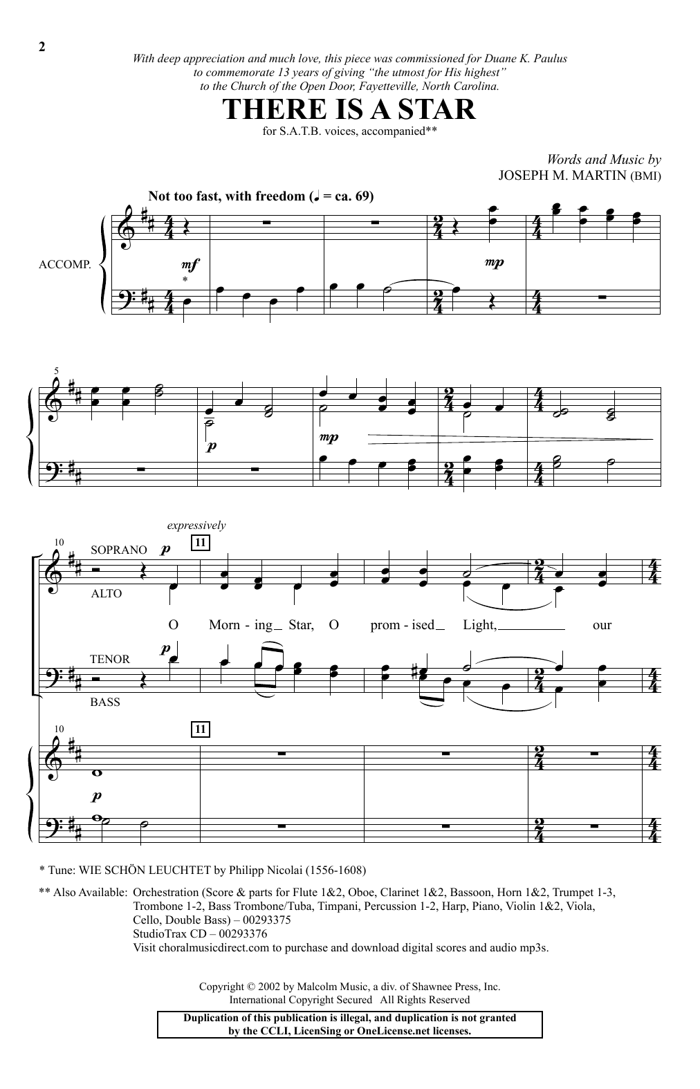 There Is A Star (SATB Choir) von Joseph Martin