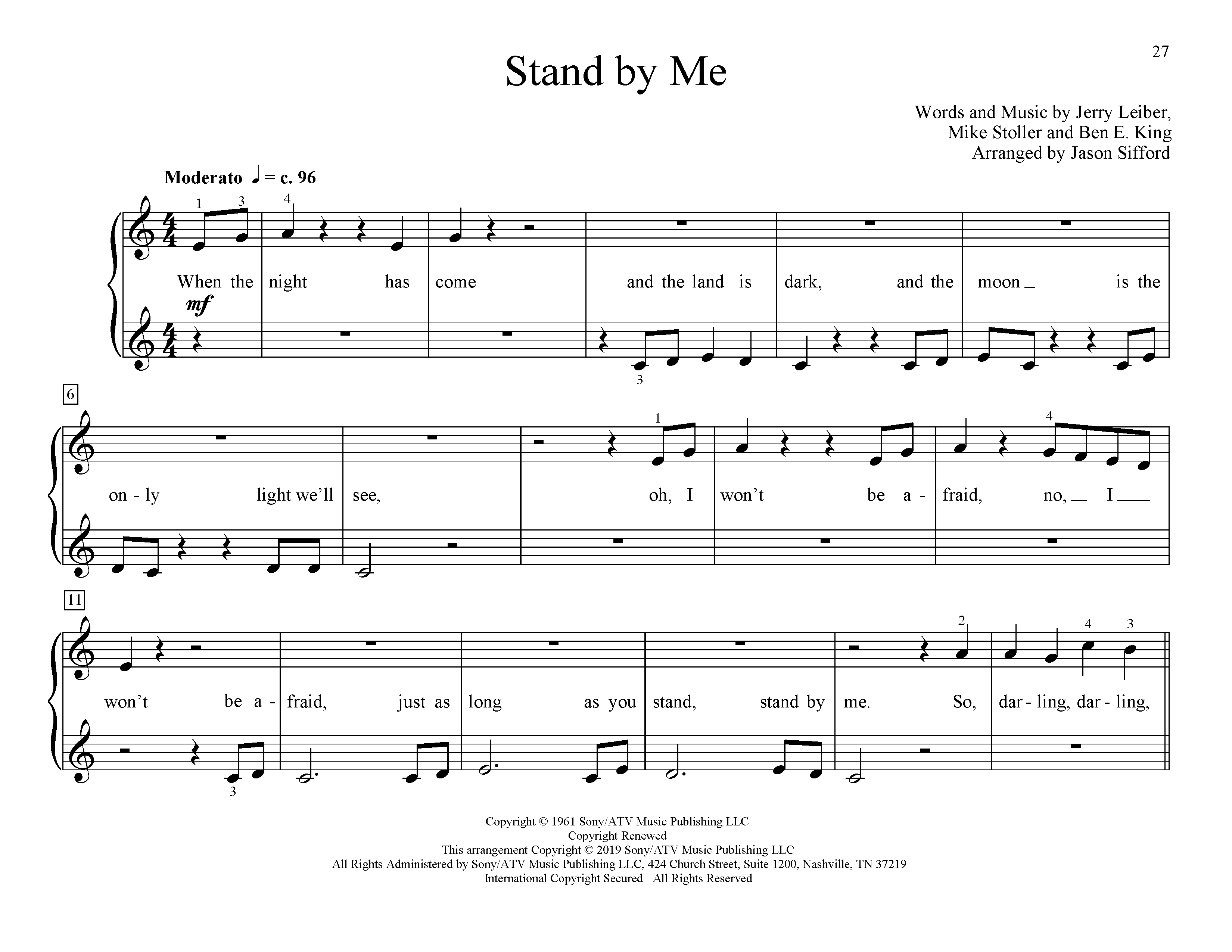 Stand By Me (arr. Jason Sifford) (Educational Piano) von Ben E. King