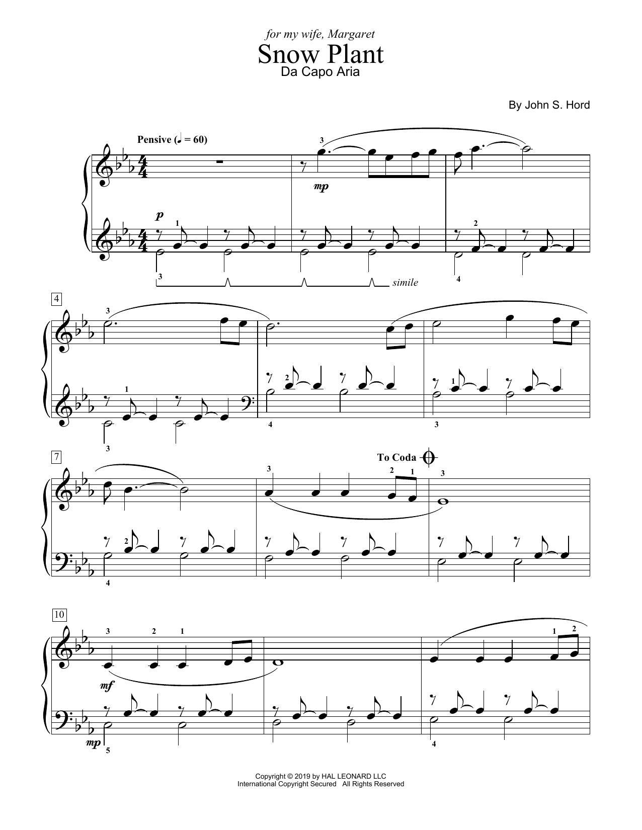 Snow Plant (Educational Piano) von John S. Hord