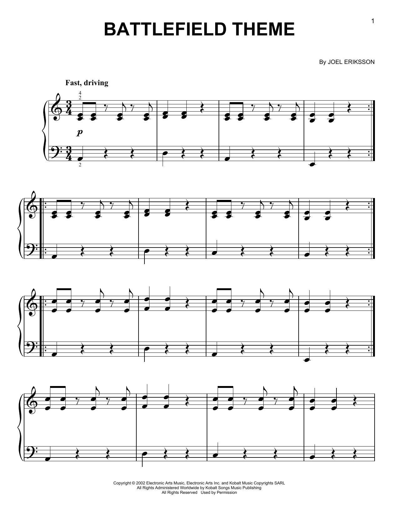 Battlefield 1942 Theme (Easy Piano) von Joel Eriksson