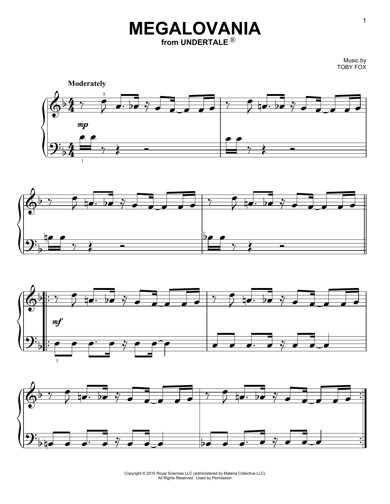 Megalovania (from Undertale) (Easy Piano) von Toby Fox