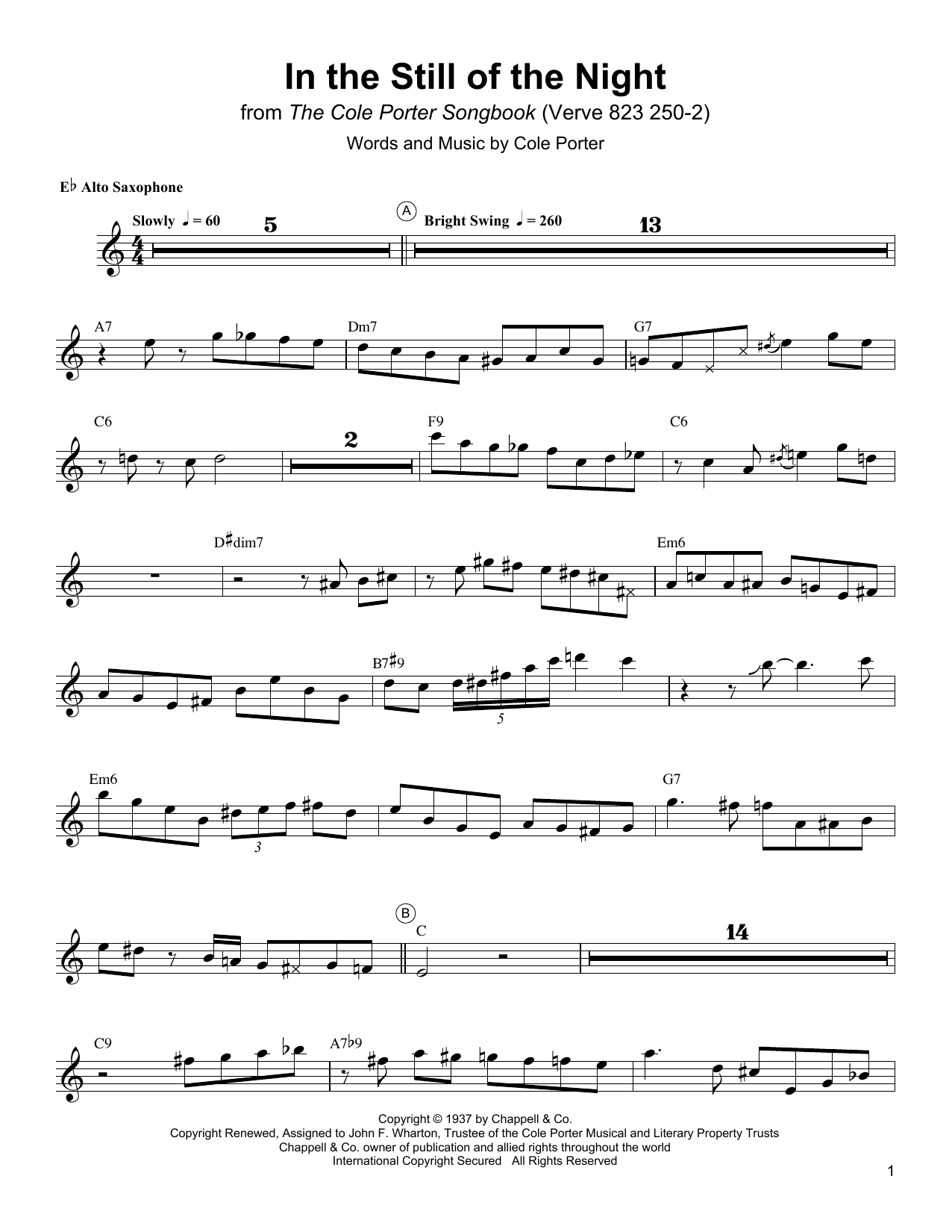 In The Still Of The Night (Alto Sax Transcription) von Charlie Parker