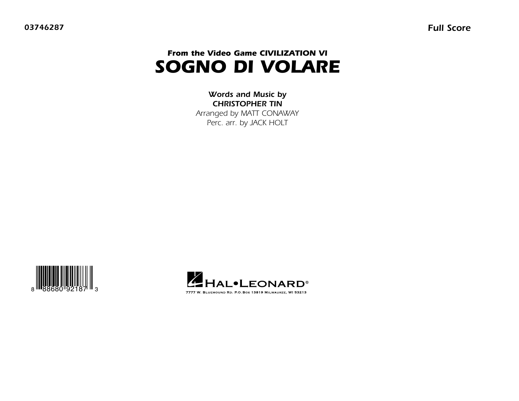 Sogno di Volare (from Civilization VI) (arr. Matt Conaway) - Conductor Score (Full Score) (Marching Band) von Christopher Tin