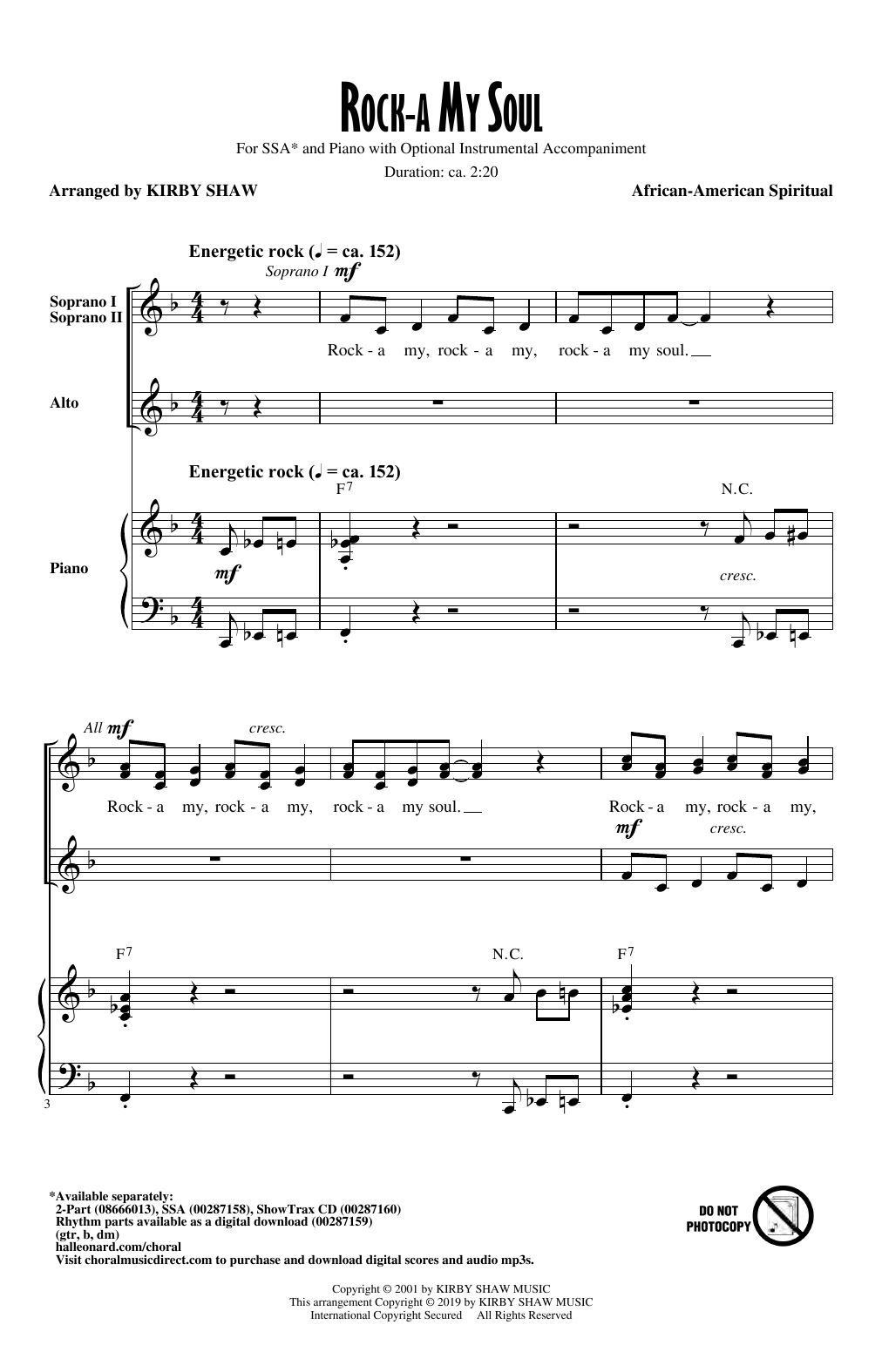 Rock-A-My Soul (SSA Choir) von Kirby Shaw