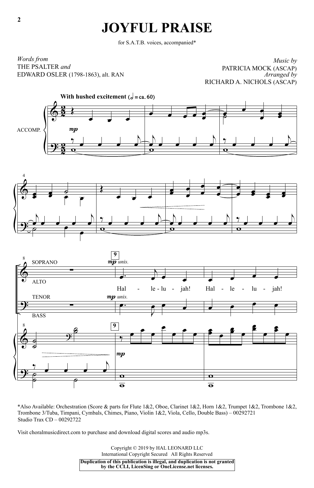 Joyful Praise (SATB Choir) von Richard A. Nichols