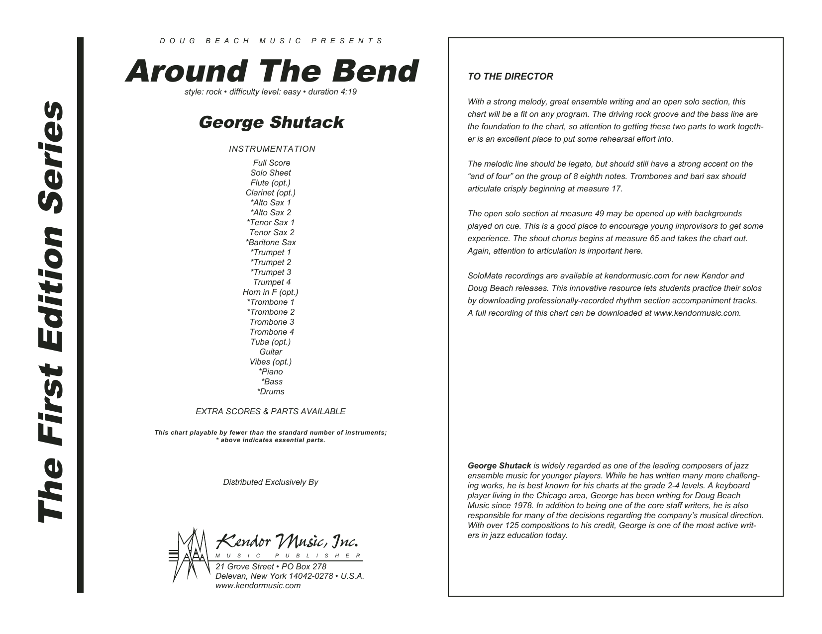 Around The Bend - Full Score (Jazz Ensemble) von George Shutack