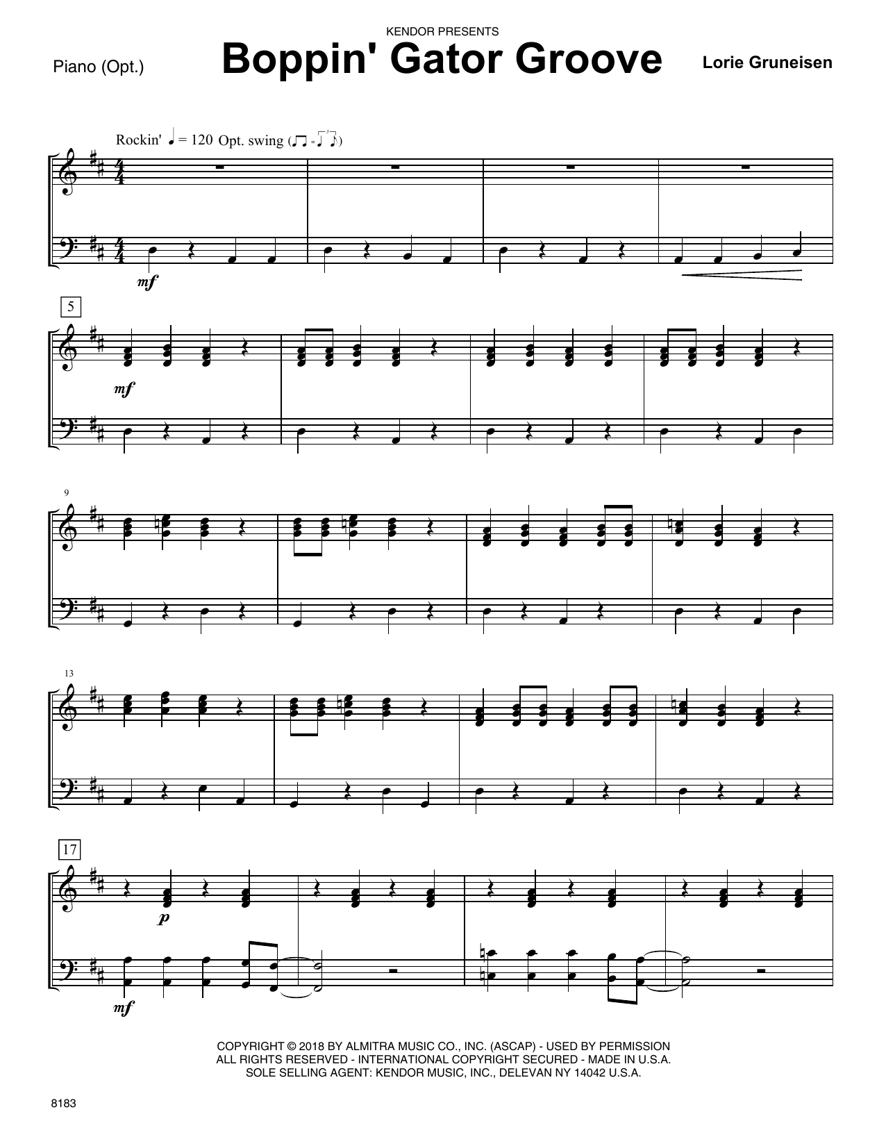 Boppin' Gator Groove - Piano Accompaniment (Orchestra) von Lorie Gruneisen