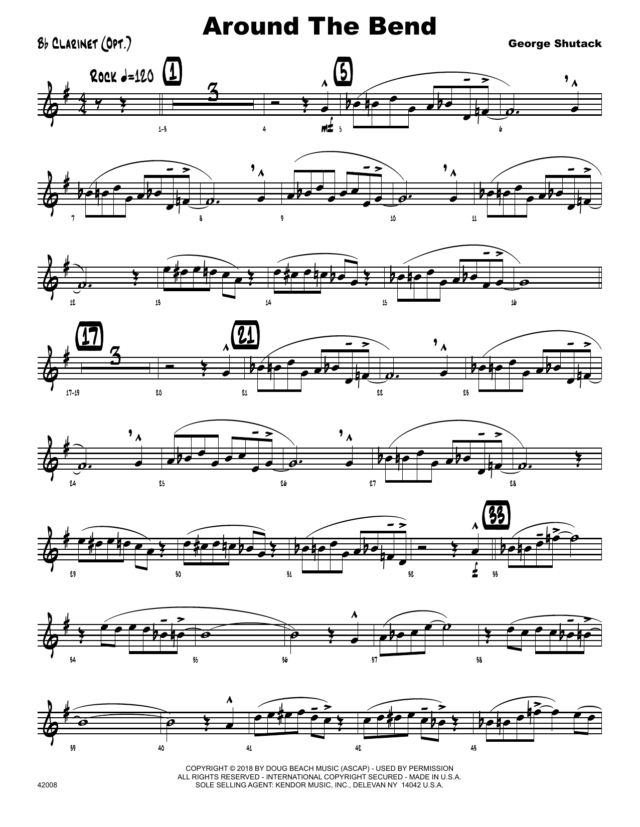 Around The Bend - Bb Clarinet (Jazz Ensemble) von George Shutack