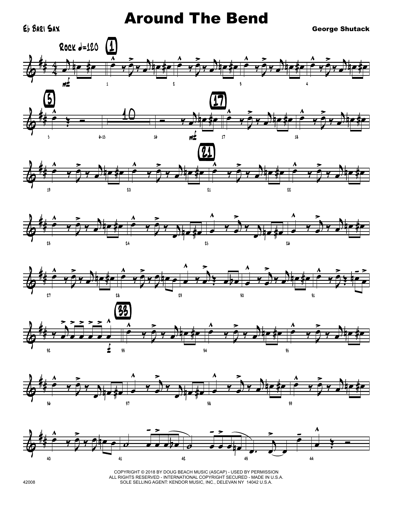 Around The Bend - Eb Baritone Saxophone (Jazz Ensemble) von George Shutack