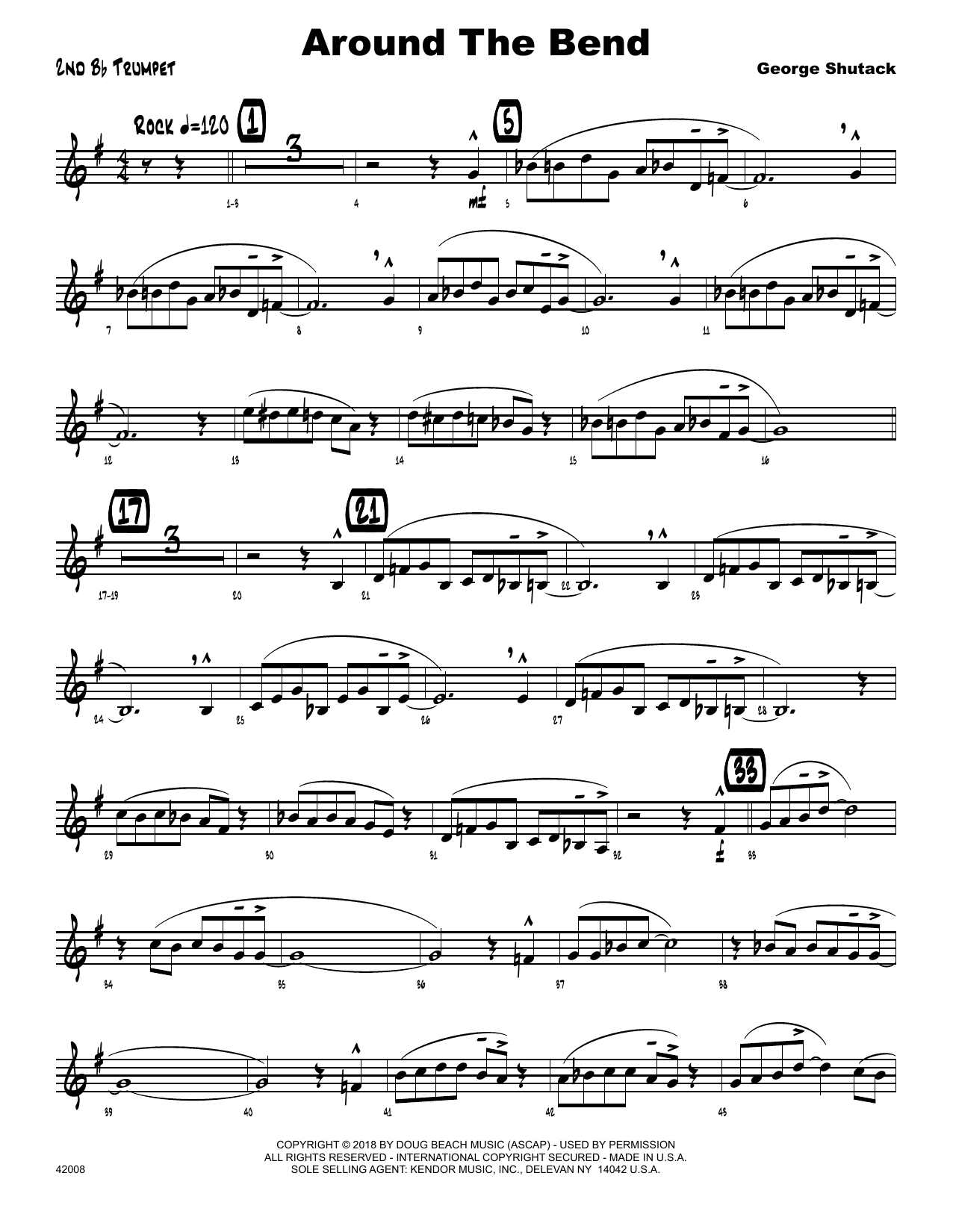 Around The Bend - 2nd Bb Trumpet (Jazz Ensemble) von George Shutack
