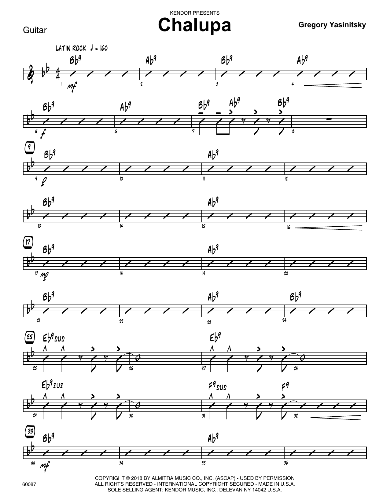 Chalupa - Guitar (Jazz Ensemble) von Gregory Yasinitsky