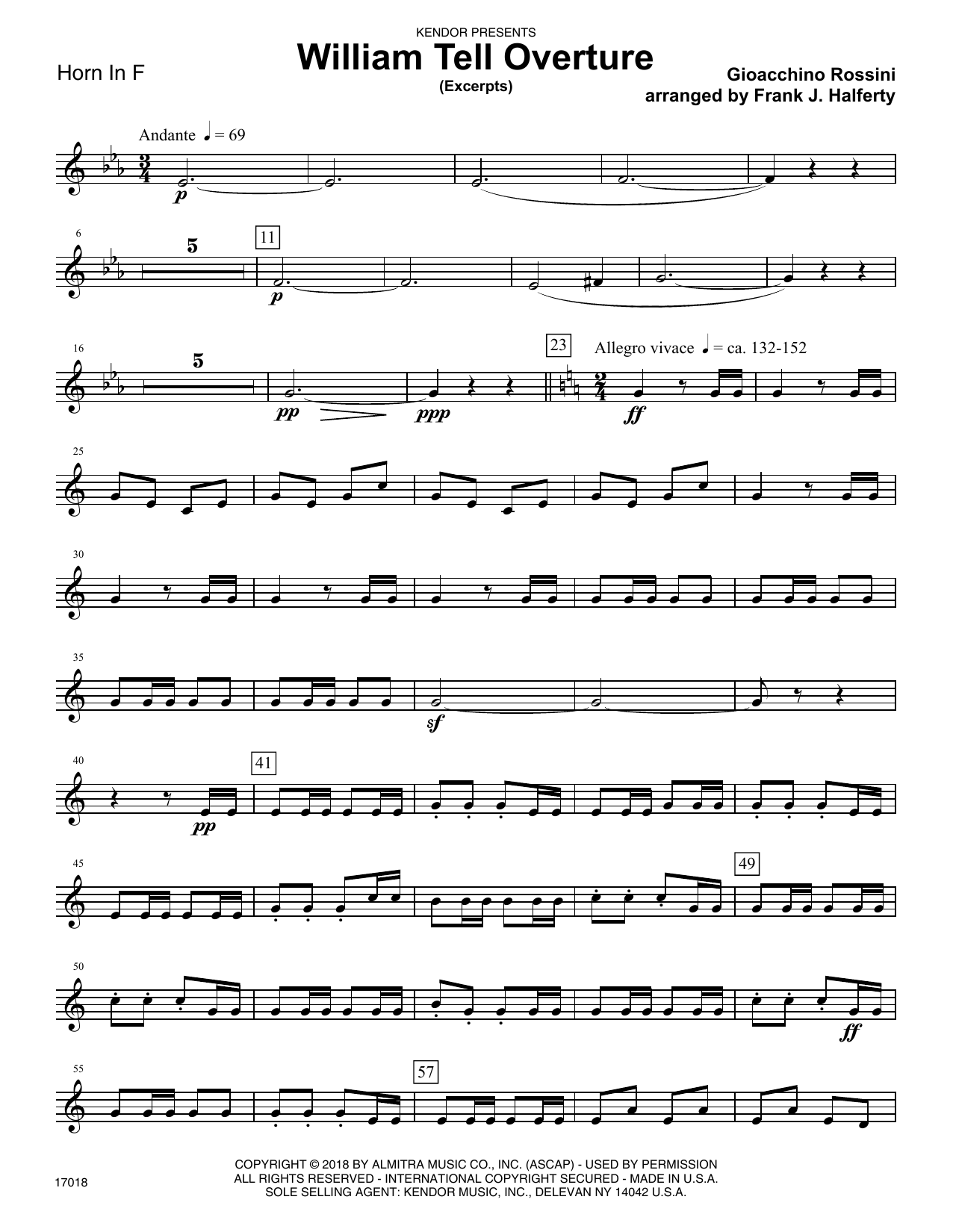 William Tell Overture (excerpts) (arr. Frank J. Halferty) - Horn in F (Woodwind Ensemble) von Gioacchino Rossini