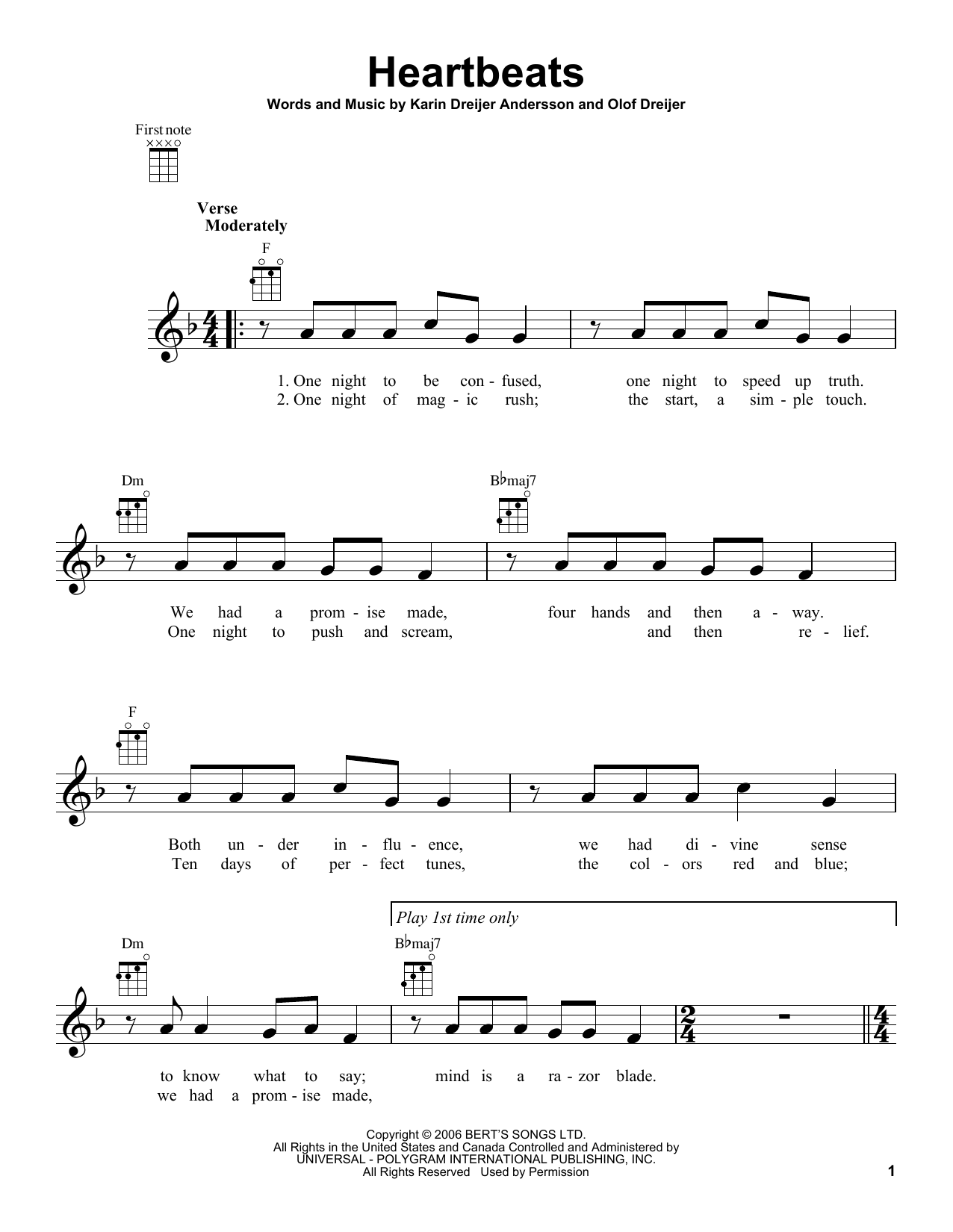 Heartbeats (Ukulele) von Jose Gonzalez