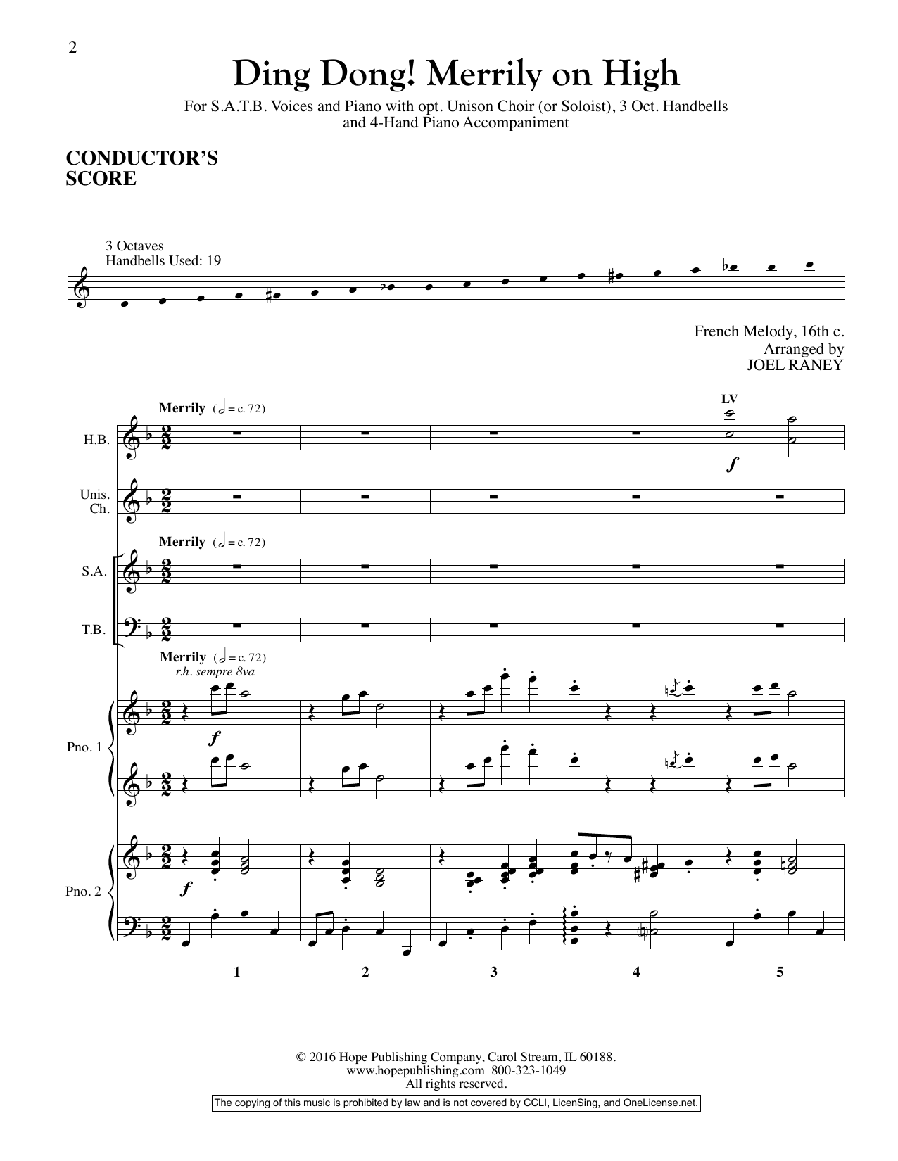 Ding Dong! Merrily On High - Full Score (Choir Instrumental Pak) von Joel Raney