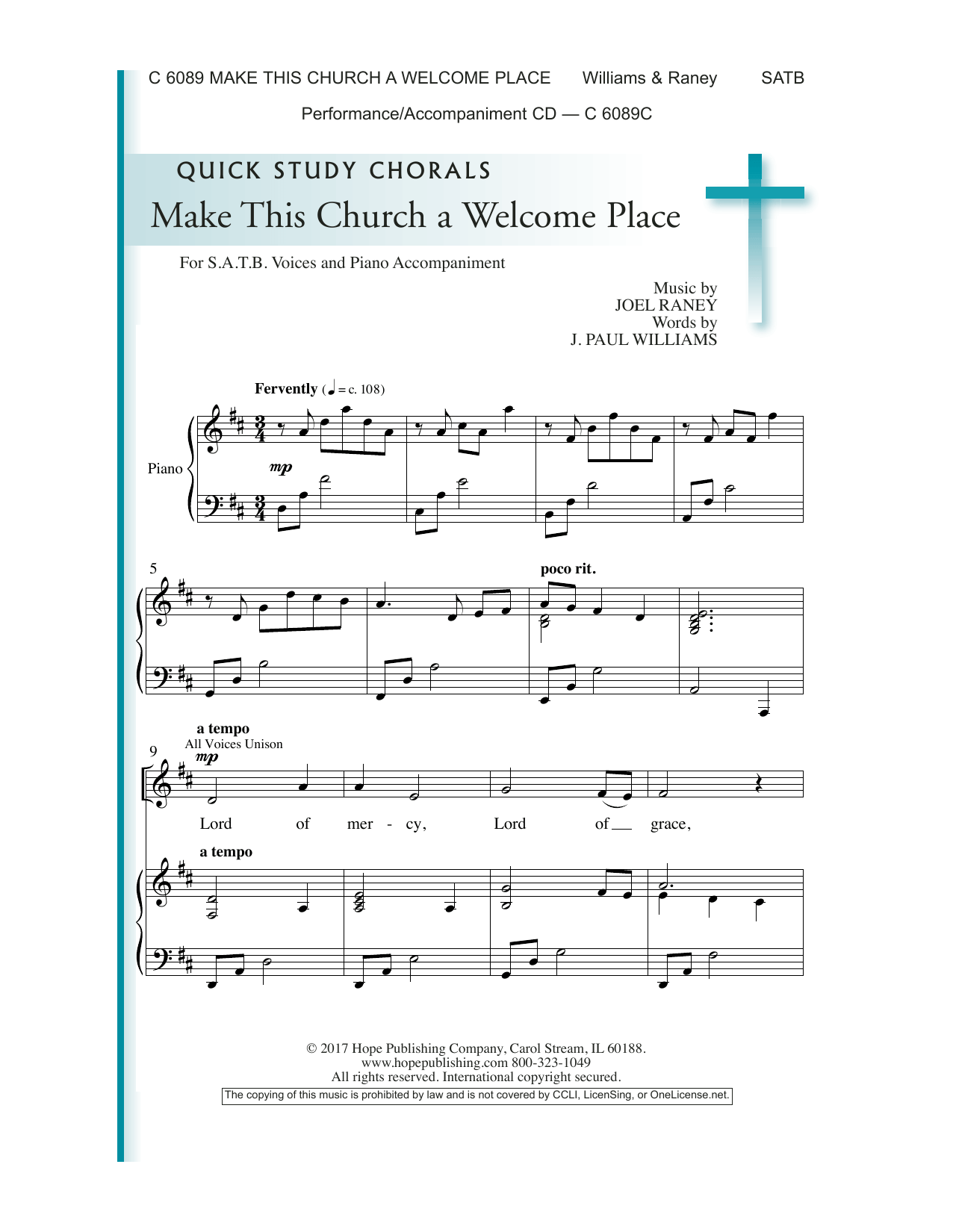 Make This Church A Welcome Place (SATB Choir) von Joel Raney