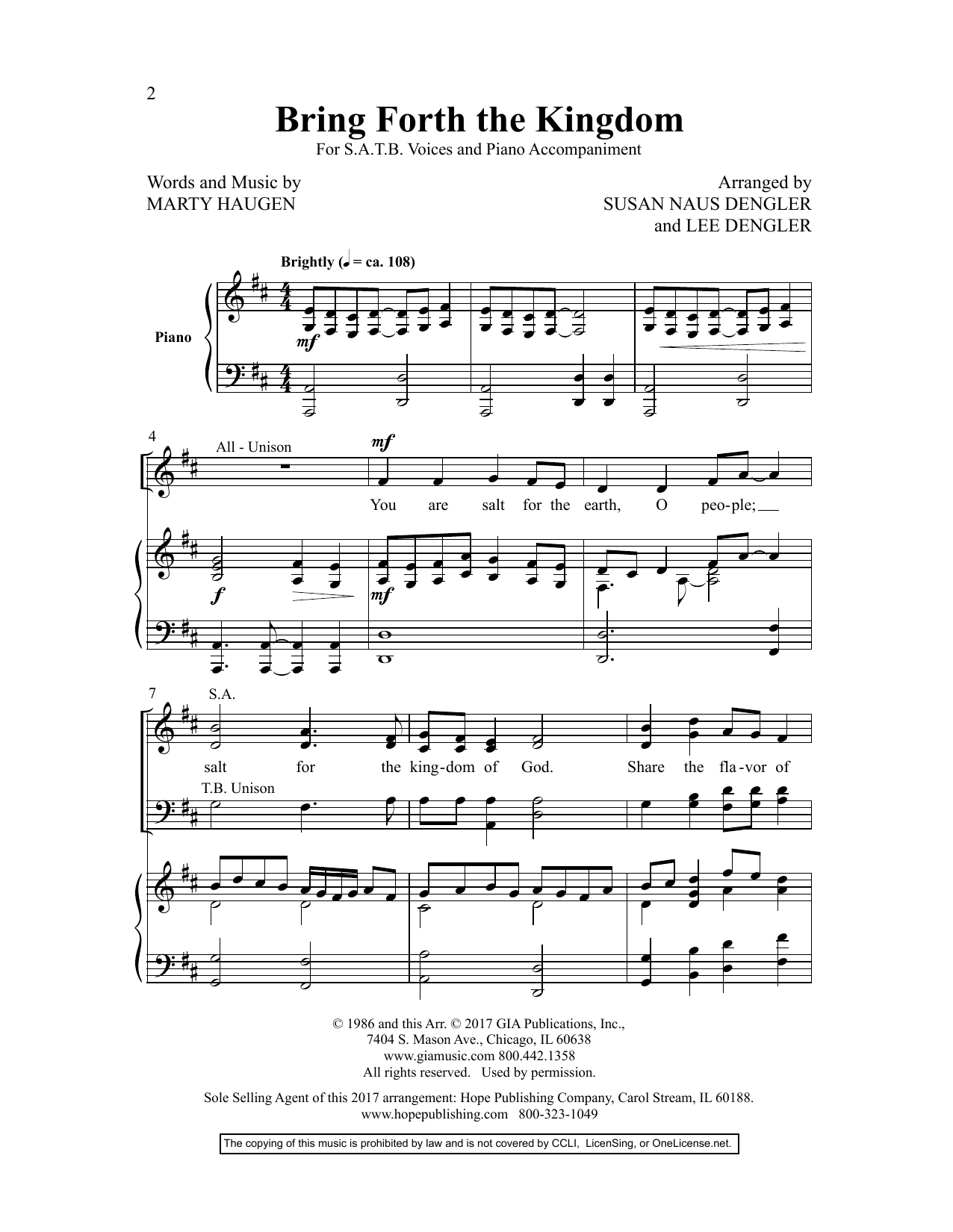 Bring Forth The Kingdom (SATB Choir) von Lee Dengler
