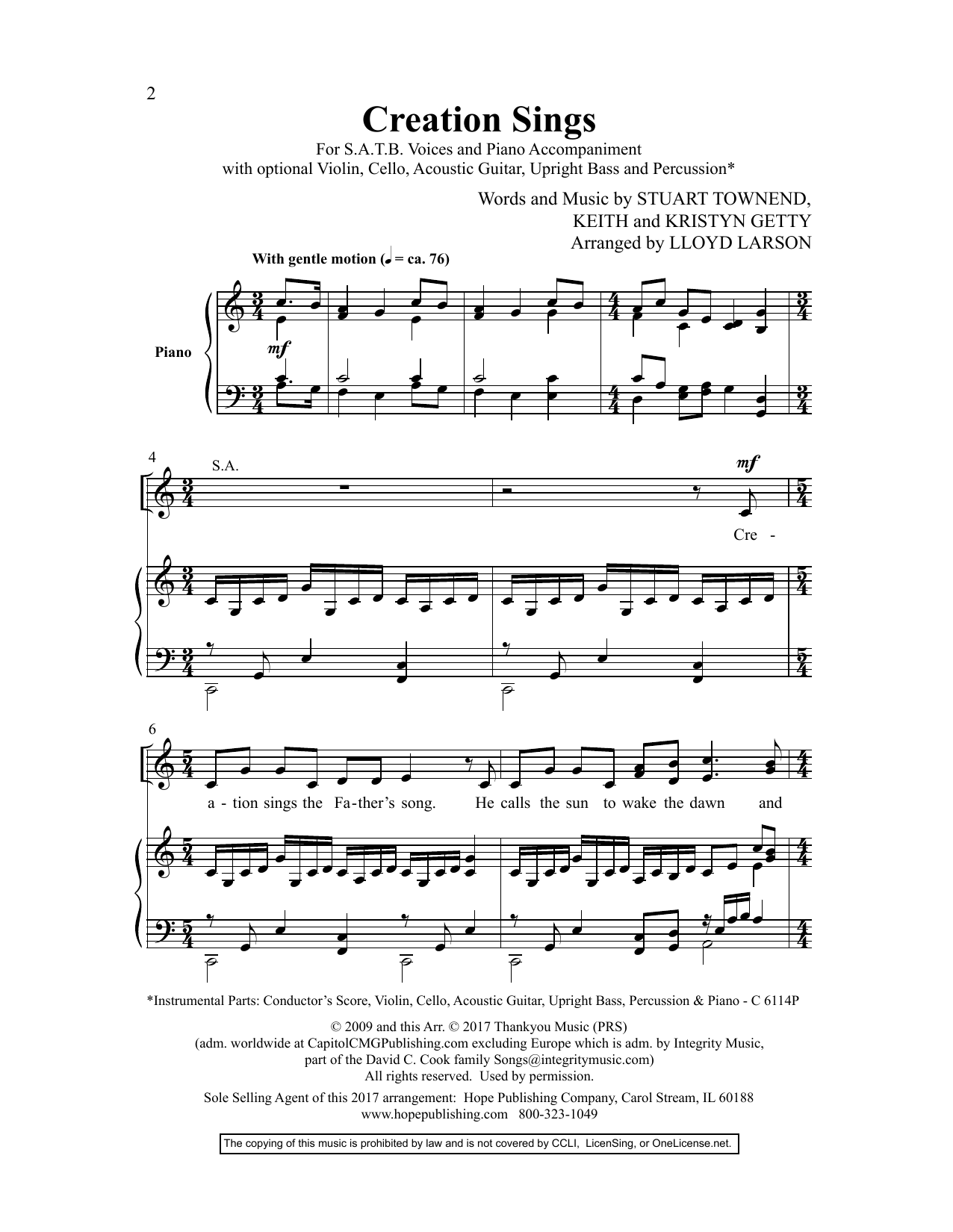 Creation Sings (SATB Choir) von Lloyd Larson