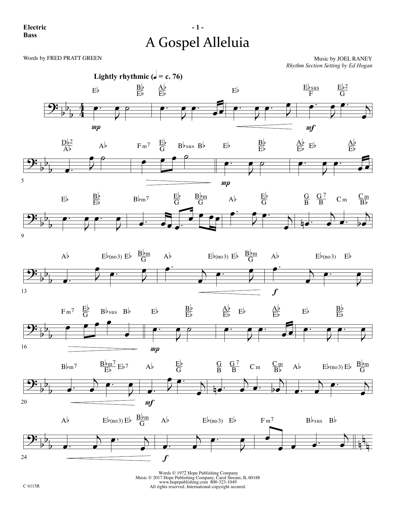 A Gospel Alleluia - Electric Bass (Choir Instrumental Pak) von Ed Hogan