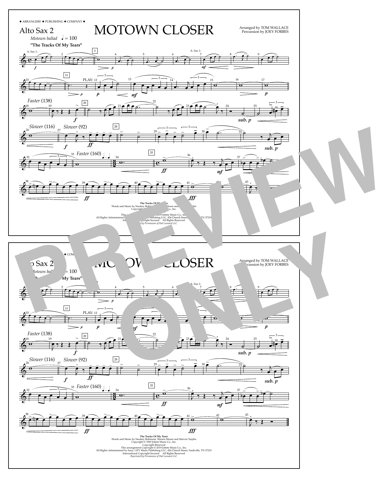 Motown Closer (arr. Tom Wallace) - Alto Sax 2 (Marching Band) von Smokey Robinson