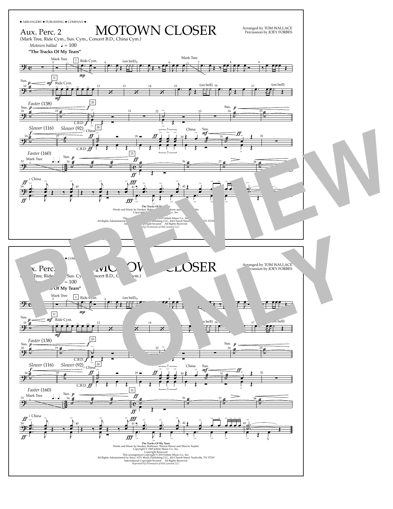 Motown Closer (arr. Tom Wallace) - Aux. Perc. 2 (Marching Band) von Smokey Robinson