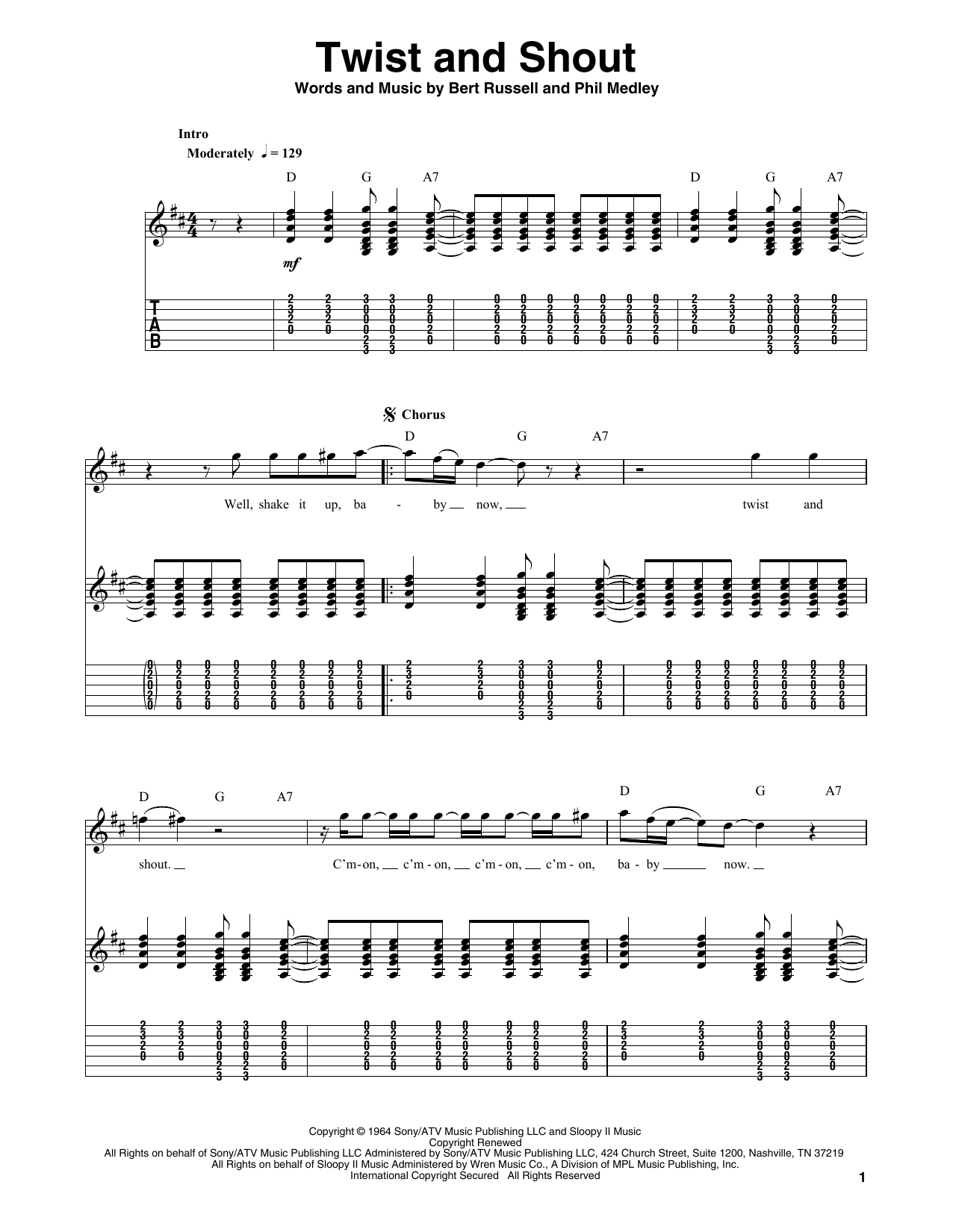 Twist And Shout (Guitar Tab (Single Guitar)) von The Beatles