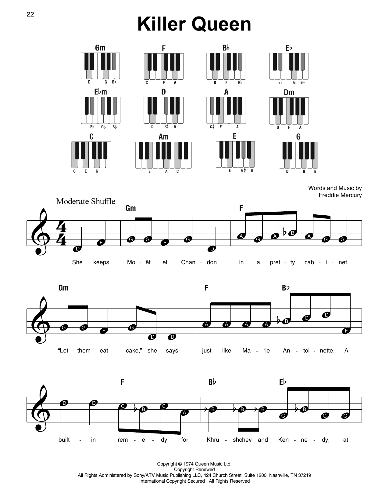 Killer Queen (Super Easy Piano) von Queen