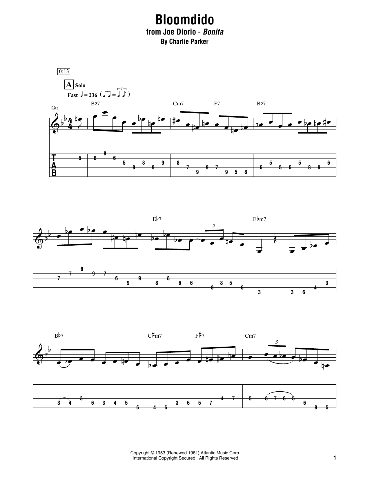 Bloomdido (Electric Guitar Transcription) von Joe Diorio