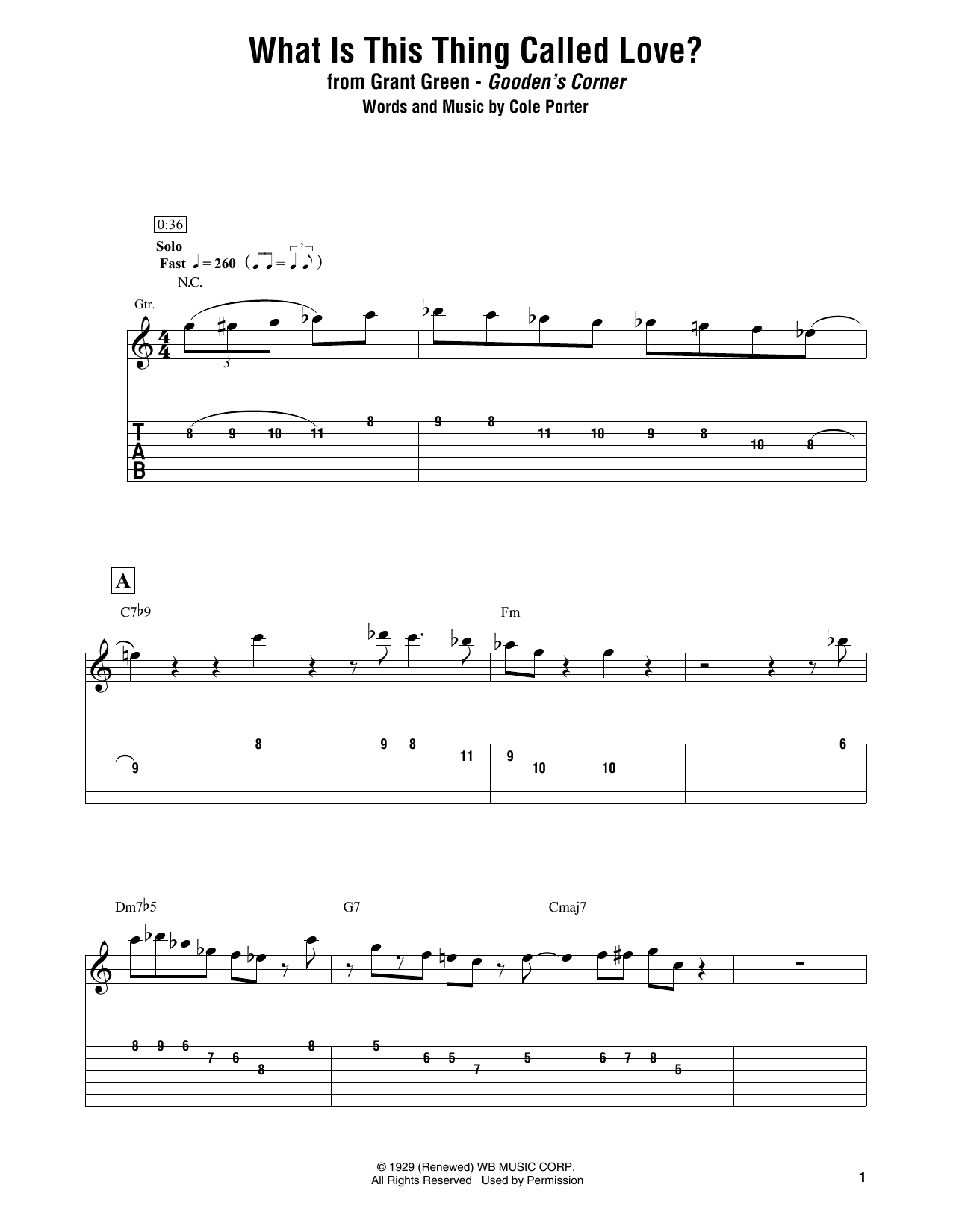 What Is This Thing Called Love? (Electric Guitar Transcription) von Grant Green