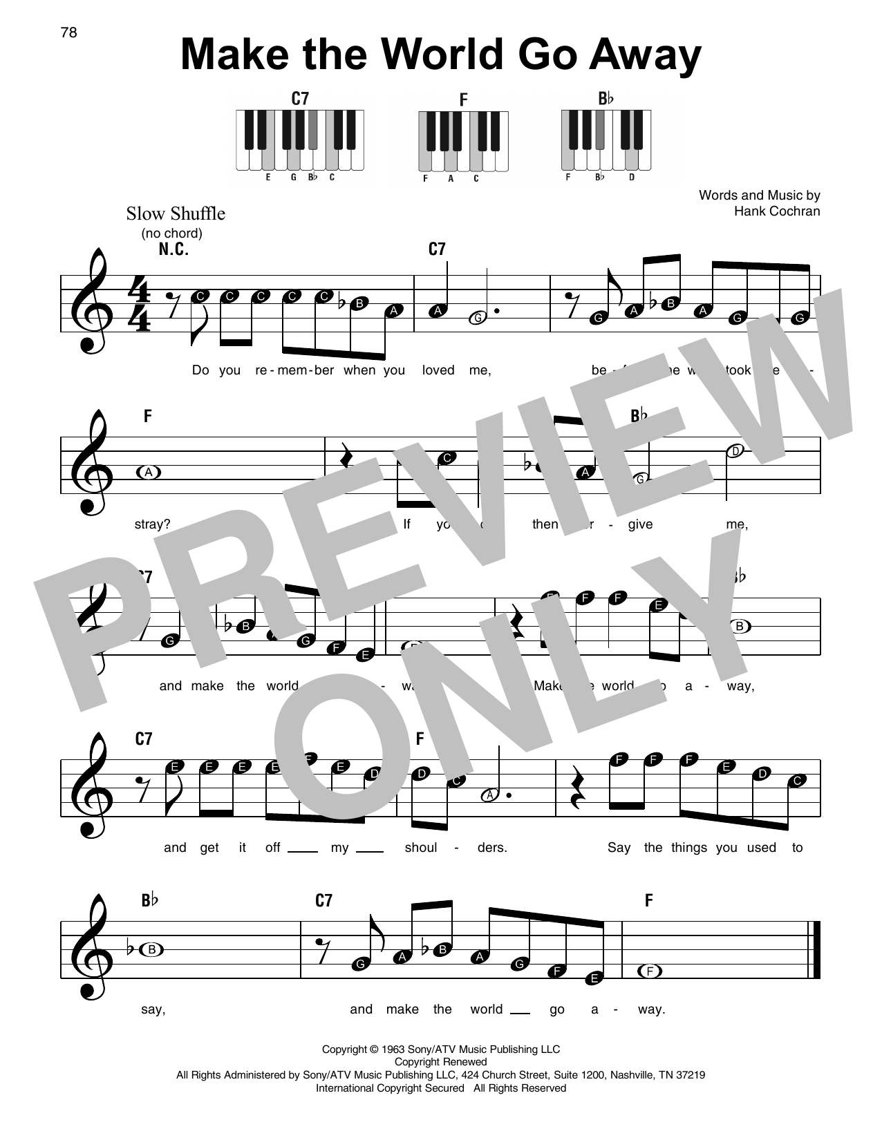 Make The World Go Away (Super Easy Piano) von Elvis Presley