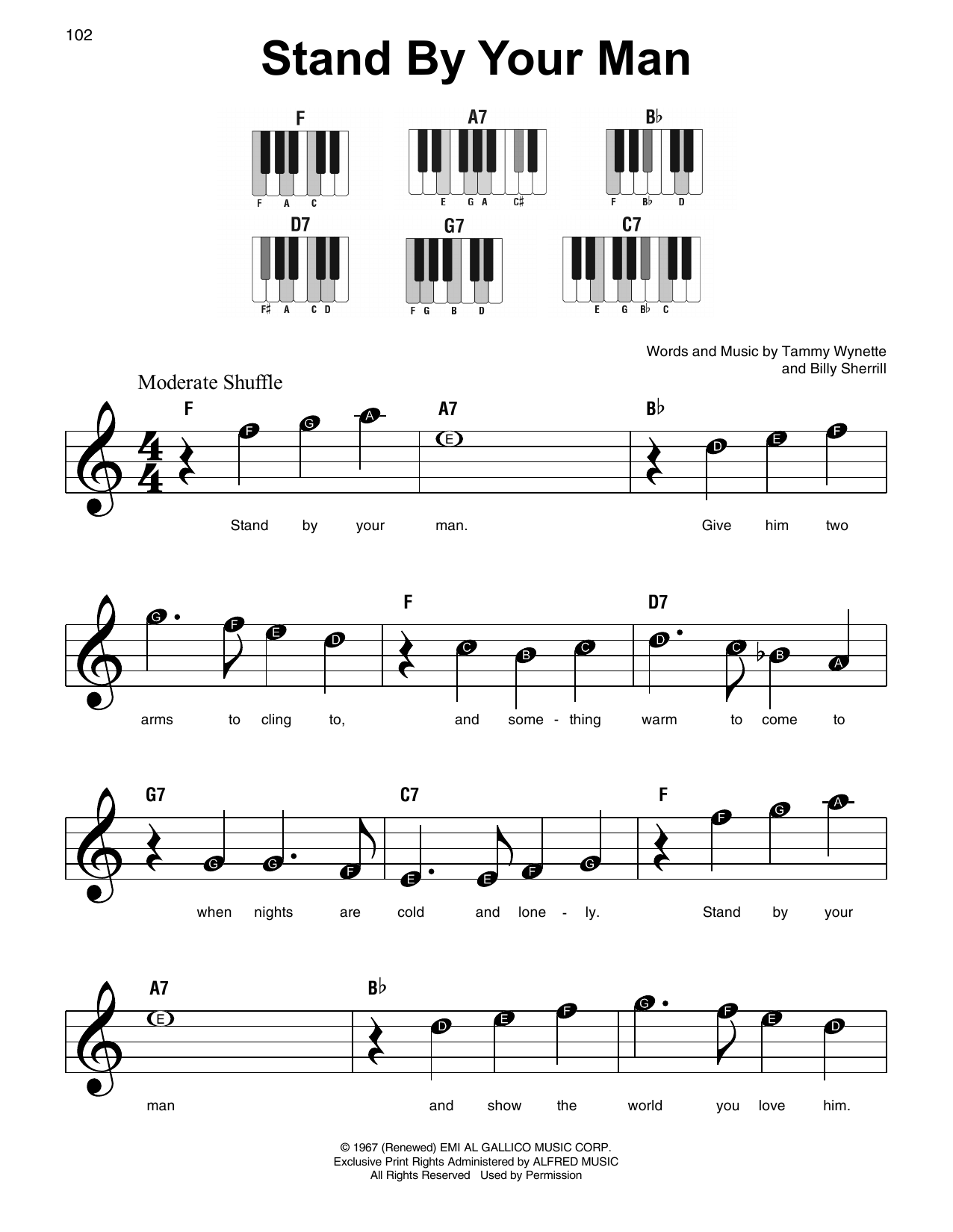 Stand By Your Man (Super Easy Piano) von Tammy Wynette