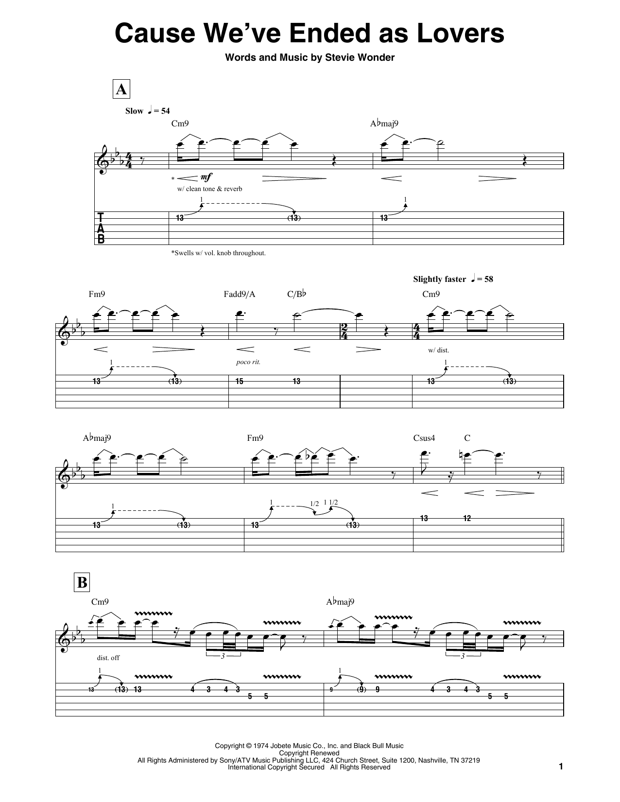 Cause We've Ended As Lovers (Guitar Tab (Single Guitar)) von Chieli Minucci