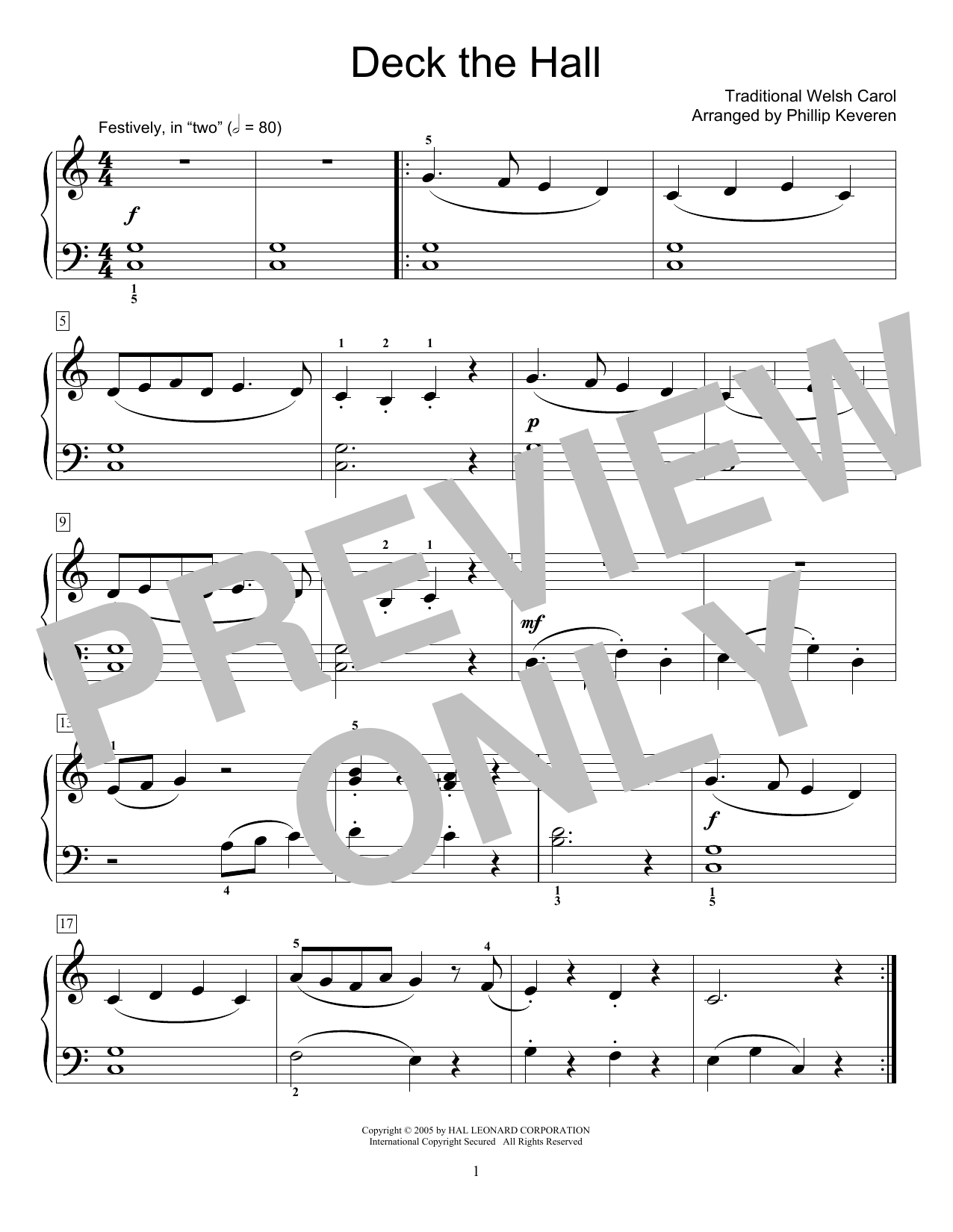 Deck The Hall (arr. Phillip Keveren) (Educational Piano) von Traditional Welsh Carol