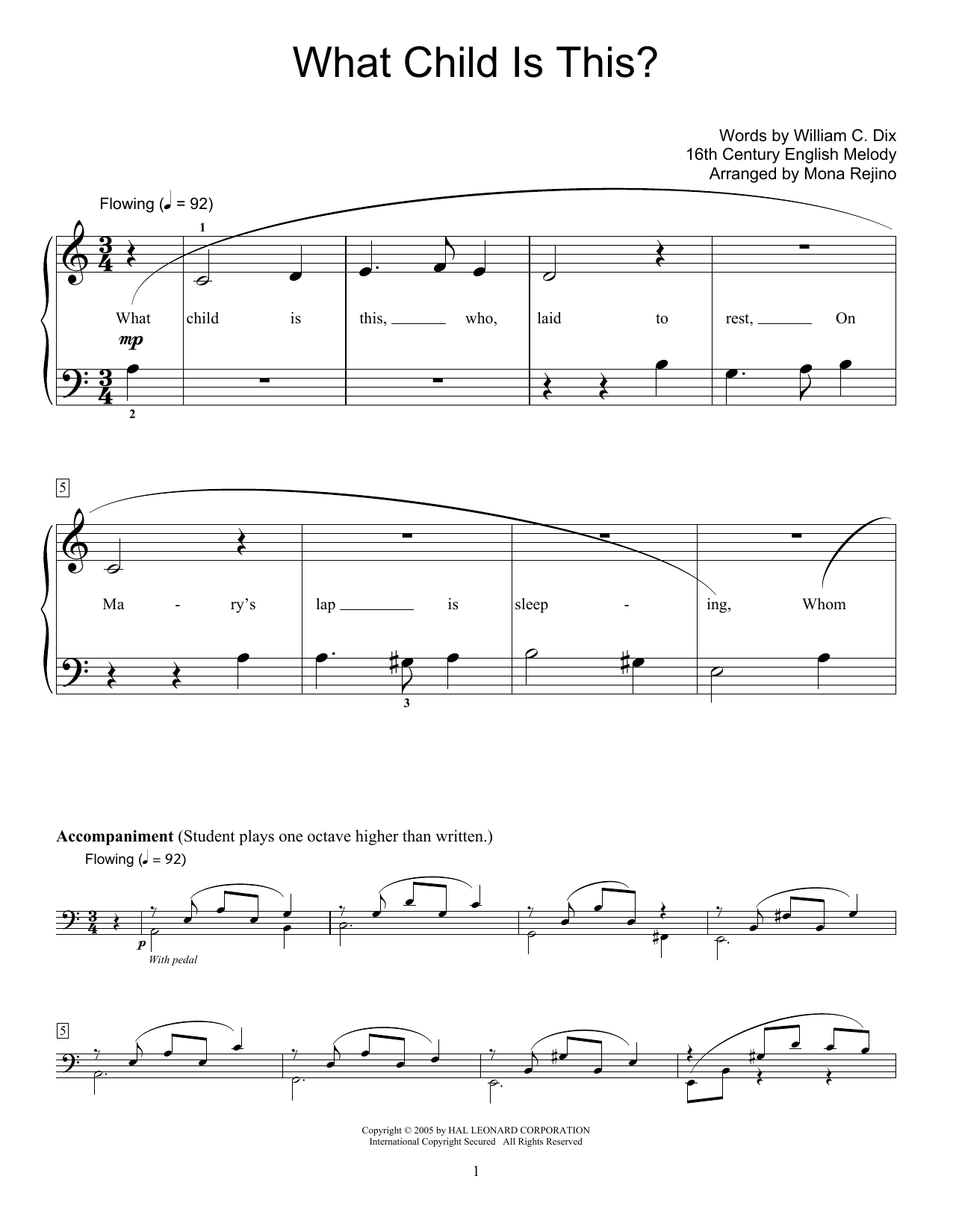 What Child Is This? (Educational Piano) von 16th Century English Melody