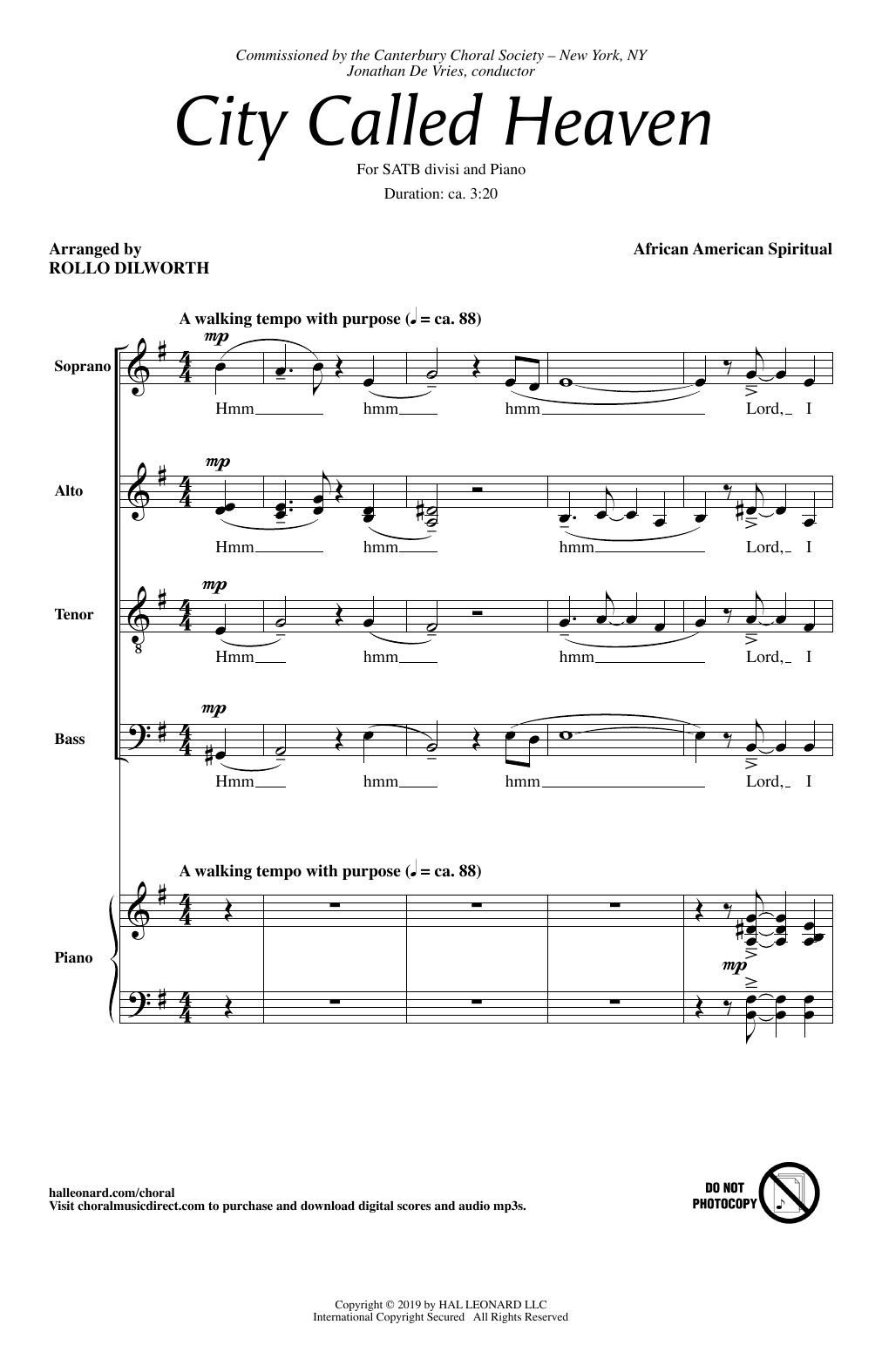 City Called Heaven (arr. Rollo Dilworth) (SATB Choir) von Traditional Spiritual