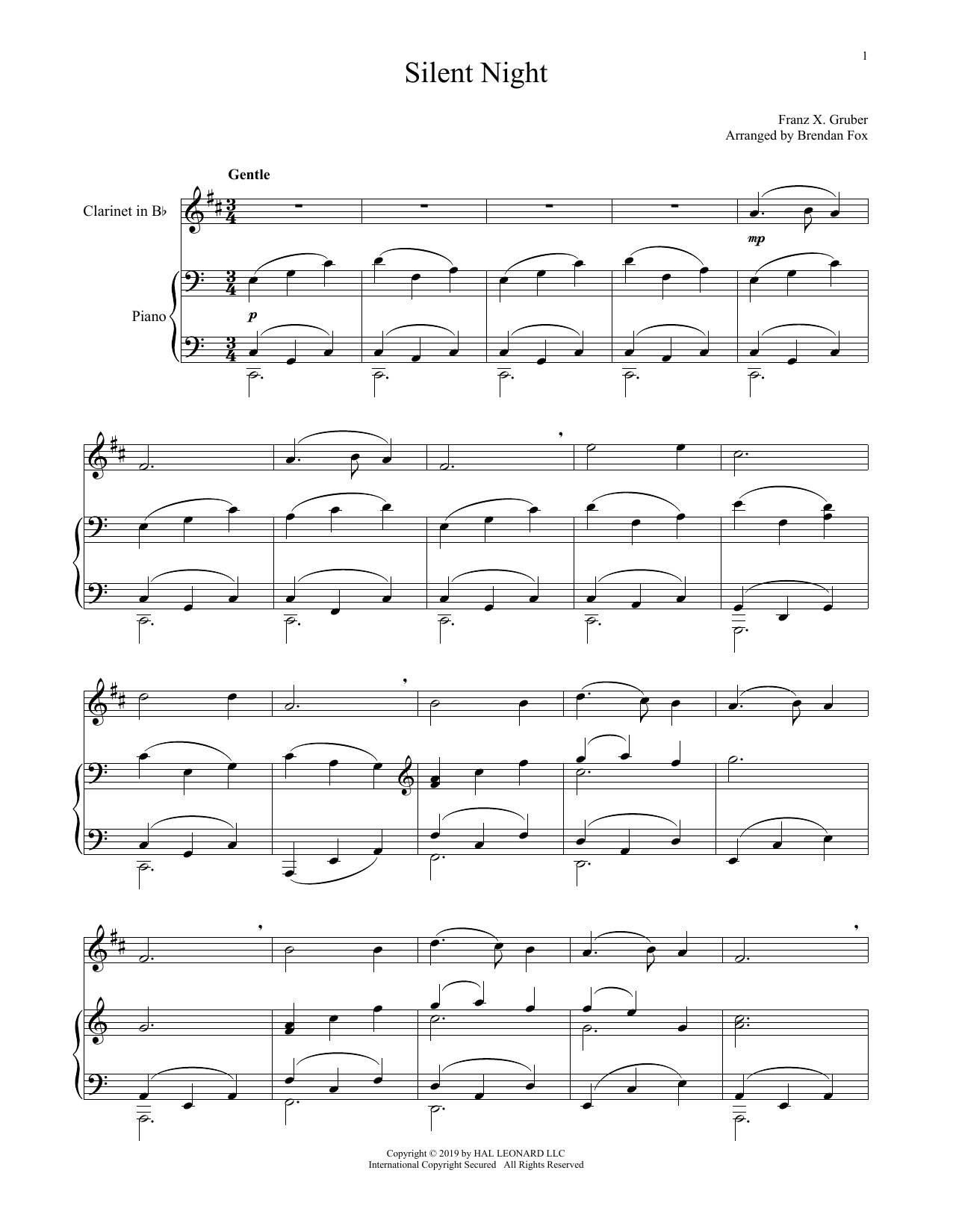 Silent Night (Clarinet and Piano) von Franz Gruber